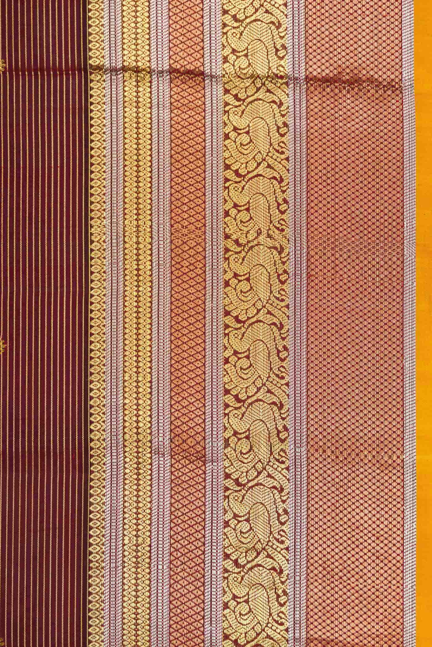 Maroon Dual Tone Kanjivaram Silk Saree - Image 6