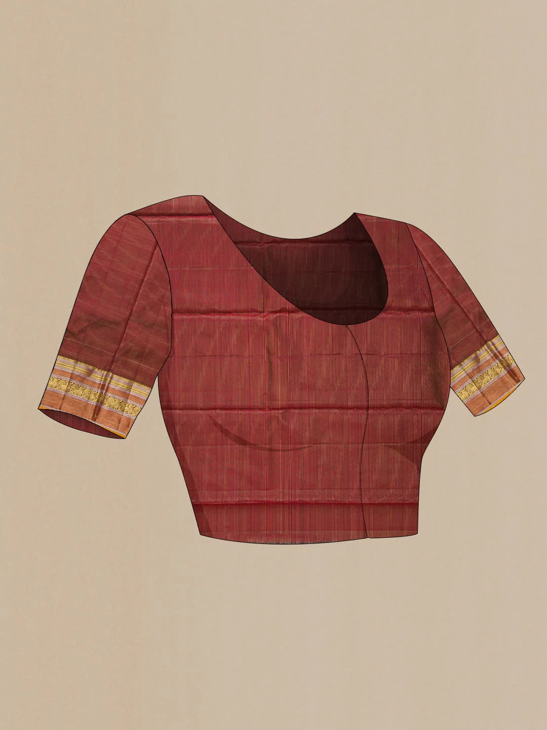 Maroon Dual Tone Kanjivaram Silk Saree - Image 7