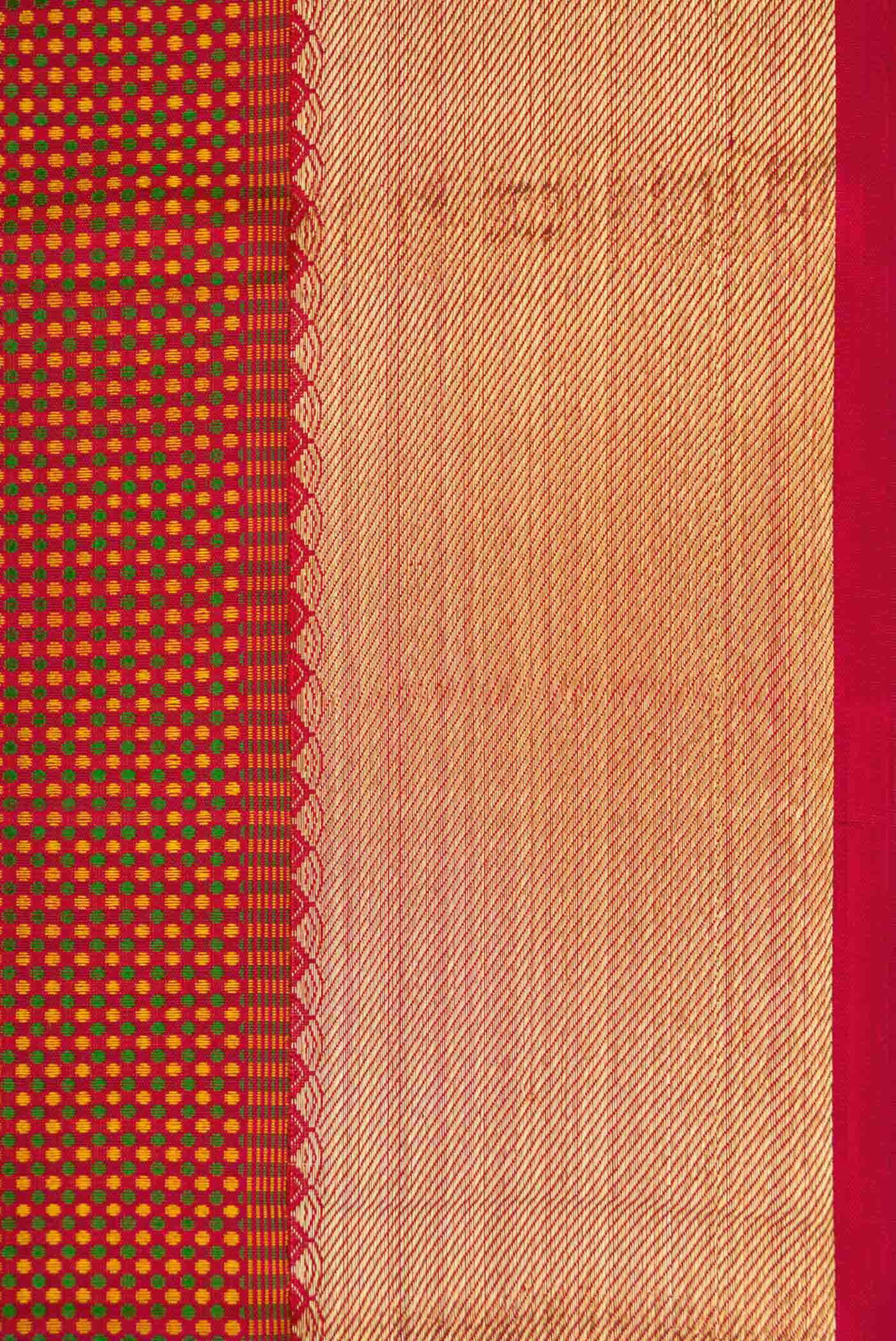 Pure Silk Pure Zari Maroon Dual Tone Kanchipuram Saree - Image 6