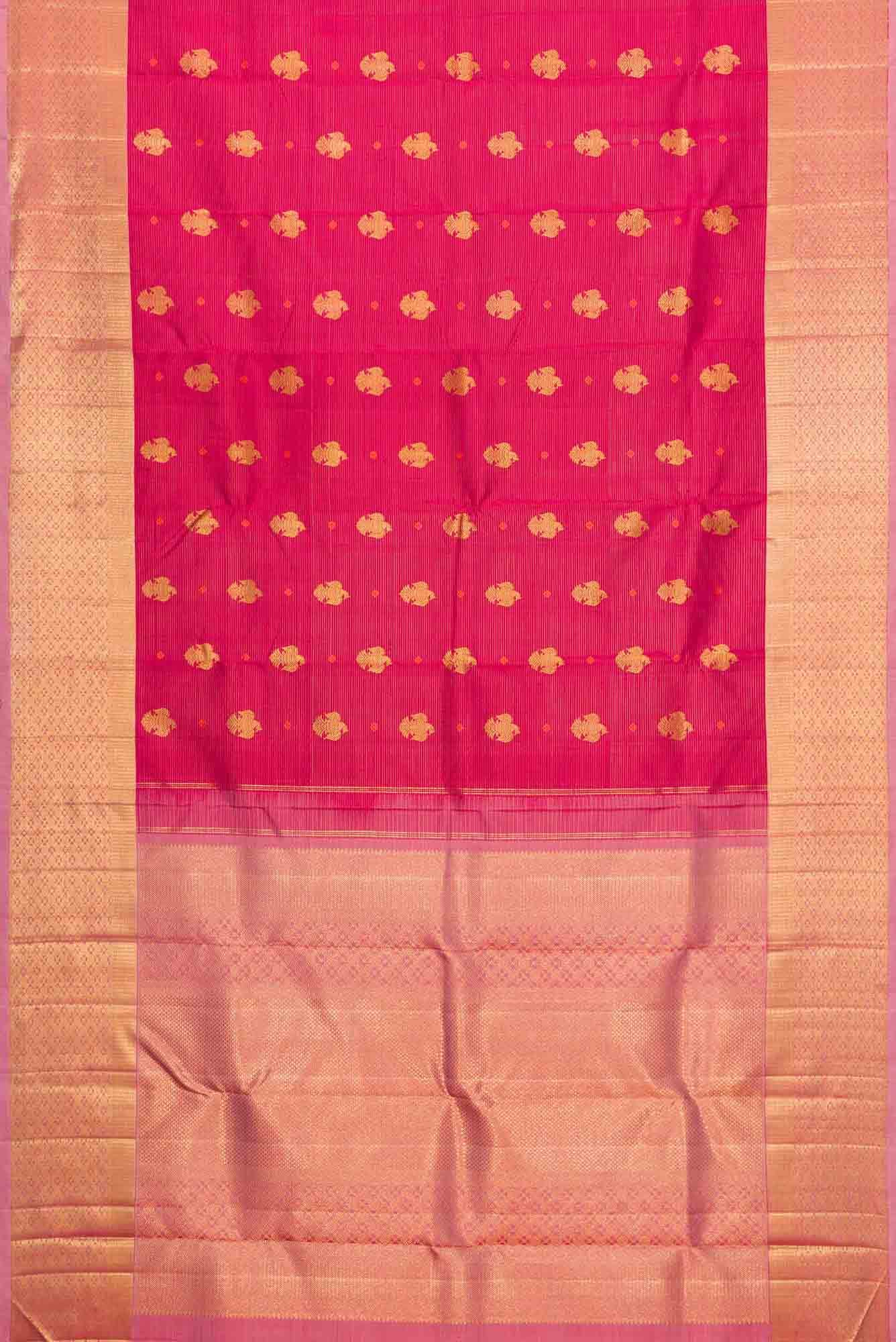 Maroon Dual Tone Kanchipuram Silk Saree - Image 4