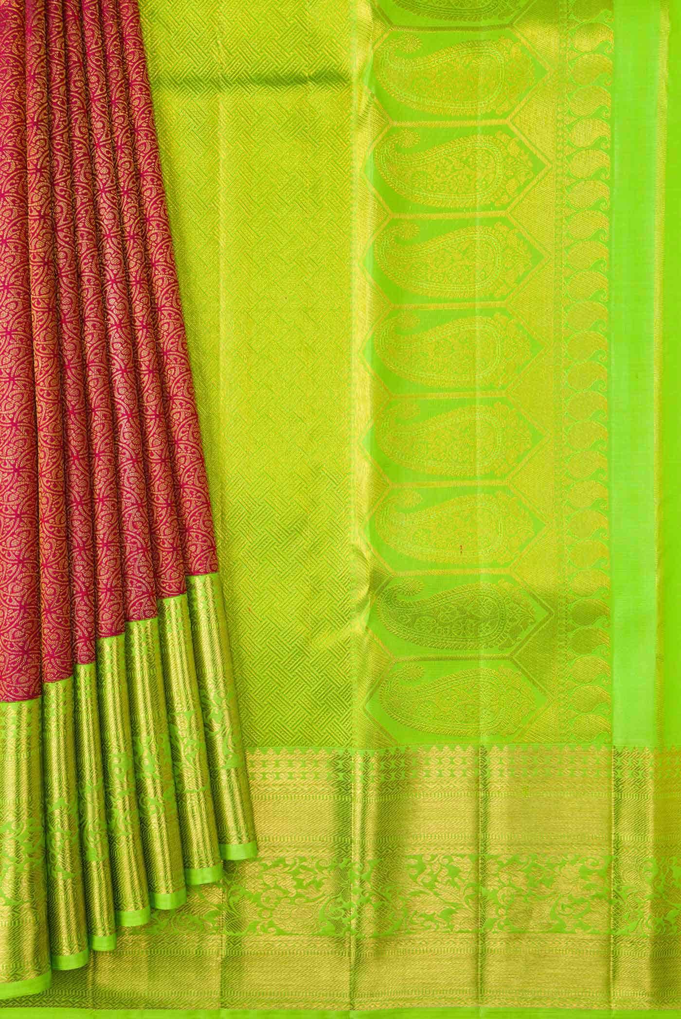 Maroon Dual Tone Kanchipuram Silk Saree - Image 2