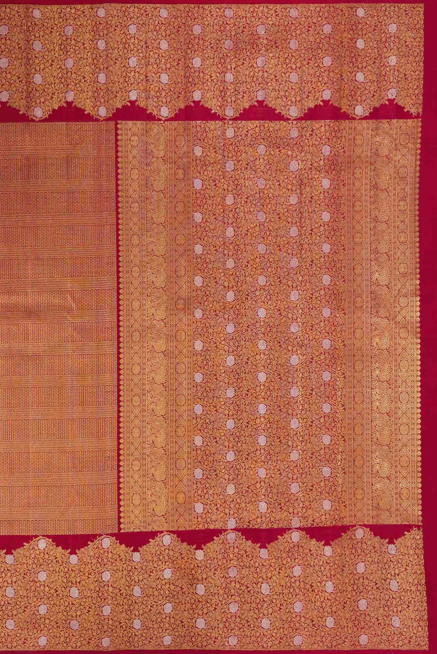 Maroon Dual Tone Kanchipuram Silk Saree - Image 5