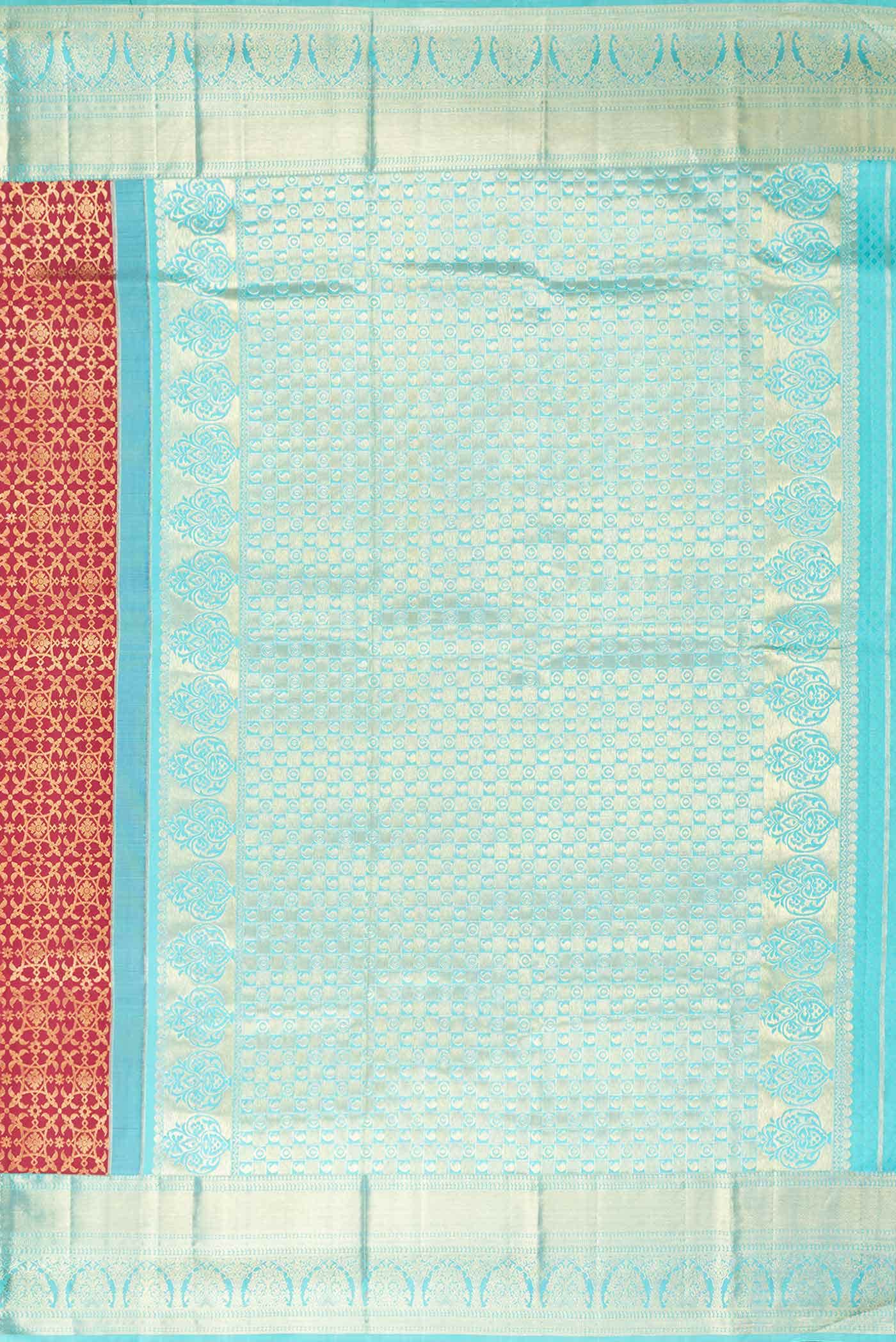 Maroon Dual Tone Kanjivaram Silk Saree - Image 5