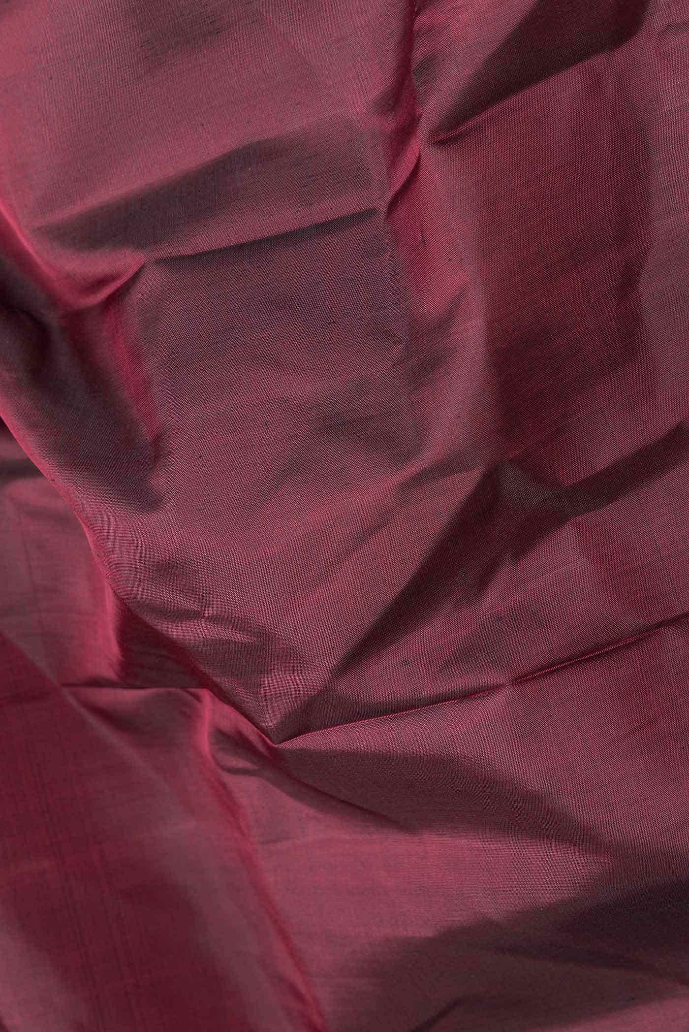 Maroon Dual Tone Kanjivaram Silk Saree - Image 3