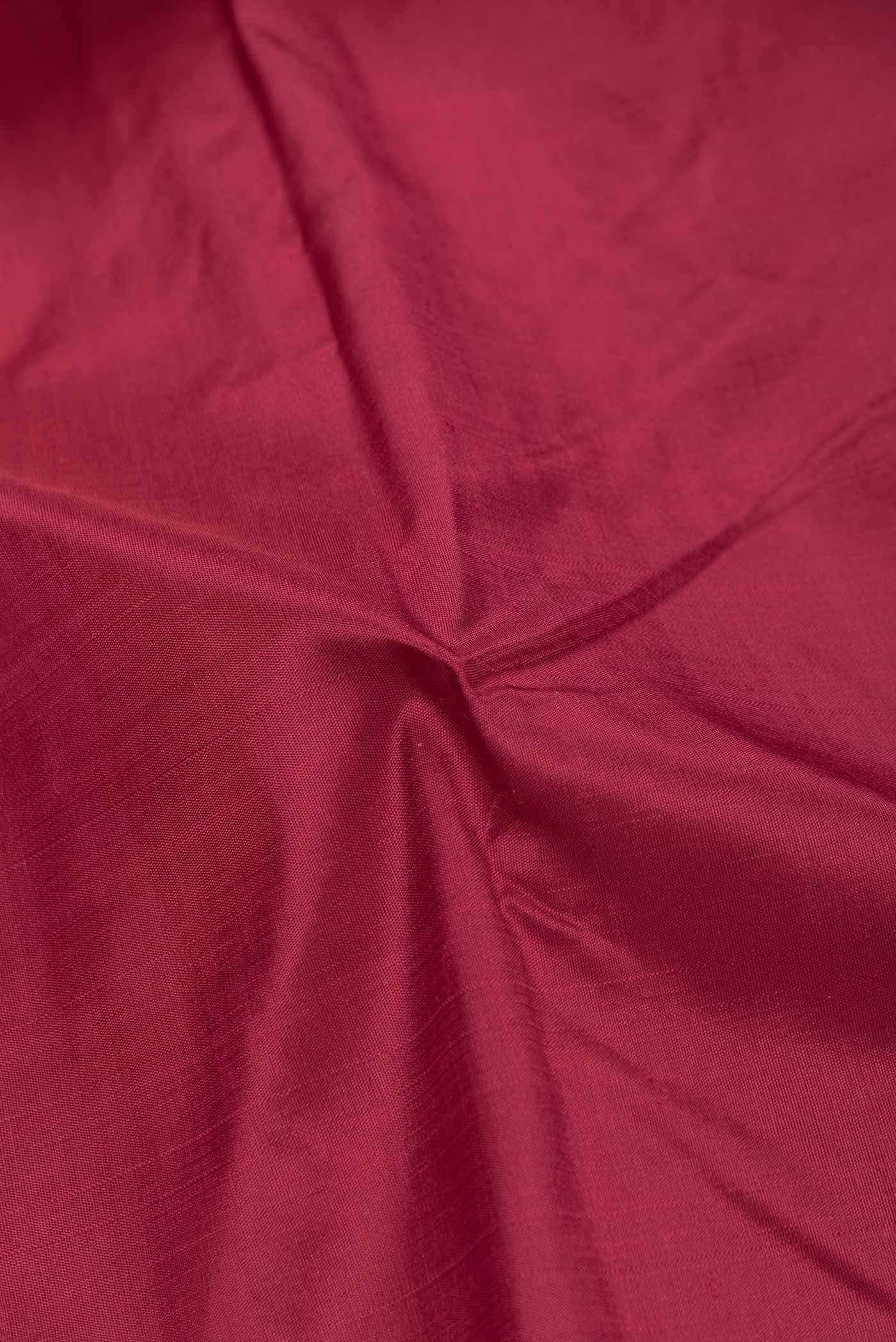 Pure Silk Pure Zari Maroon Dual Tone Kanjivaram Saree - Image 3