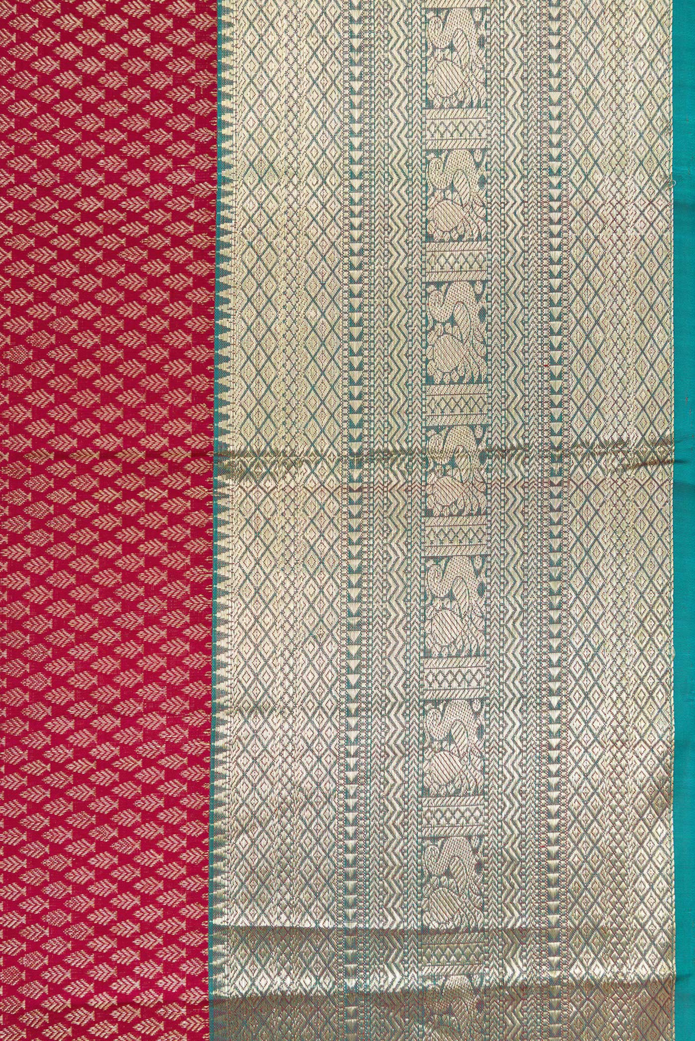 Maroon Dual Tone Kanjivaram Silk Saree - Image 3