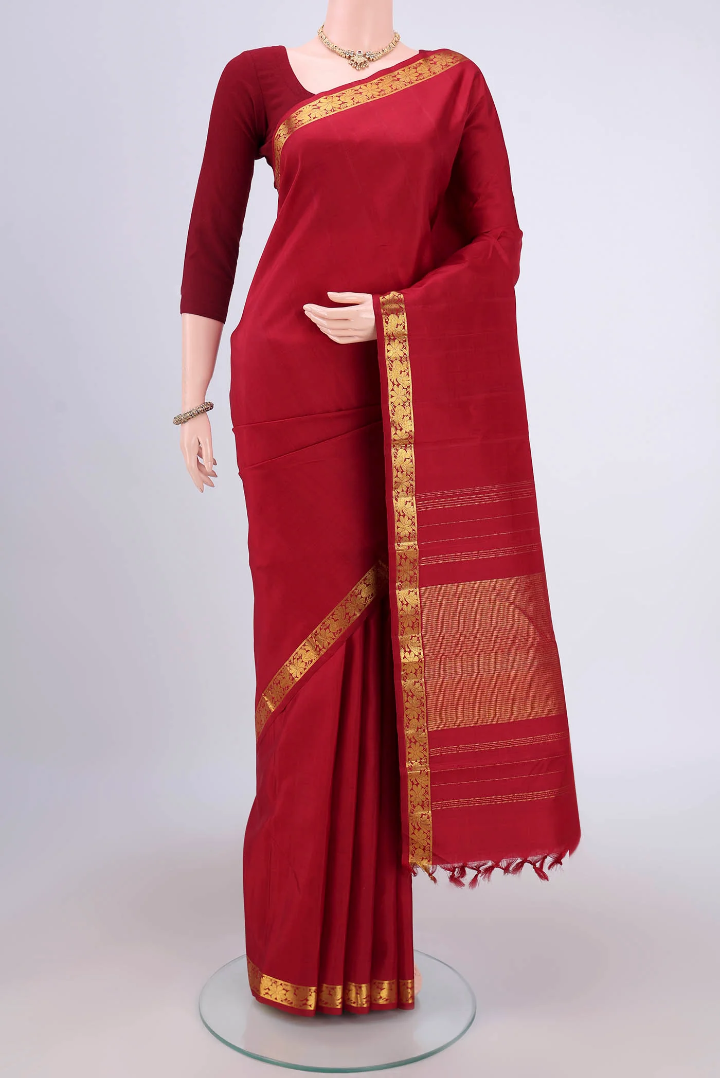 Maroon Kanjivaram Silk Saree