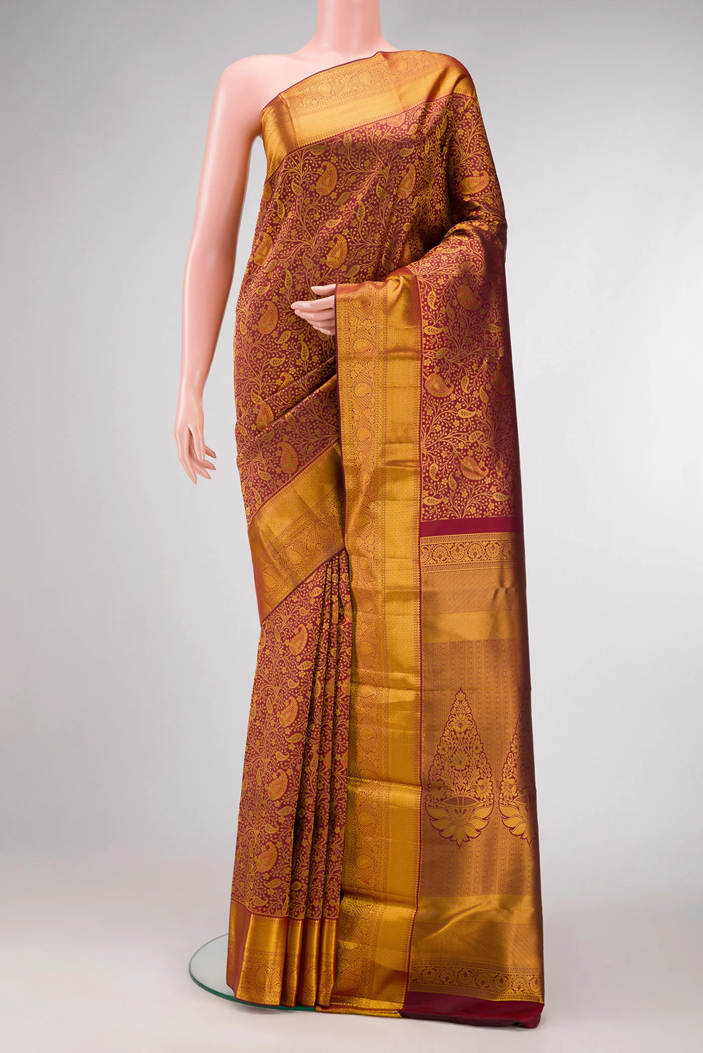 Maroon Kanjivaram Silk Saree