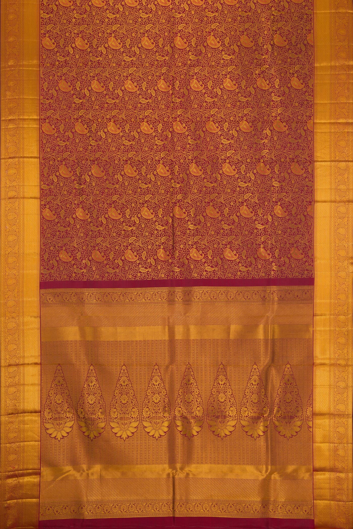 Maroon Kanjivaram Silk Saree - Image 6