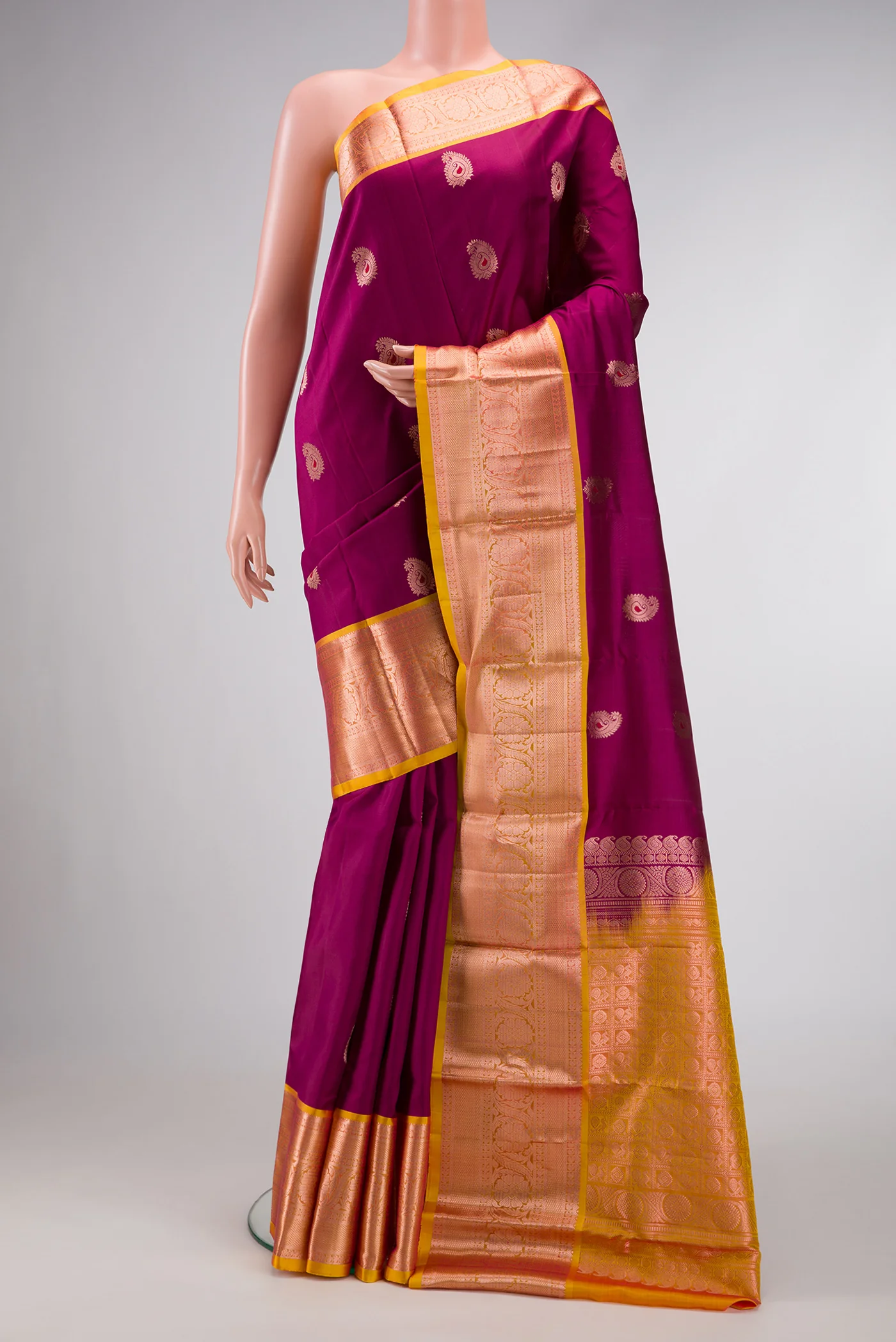 Magenta Kanjivaram Silk Saree