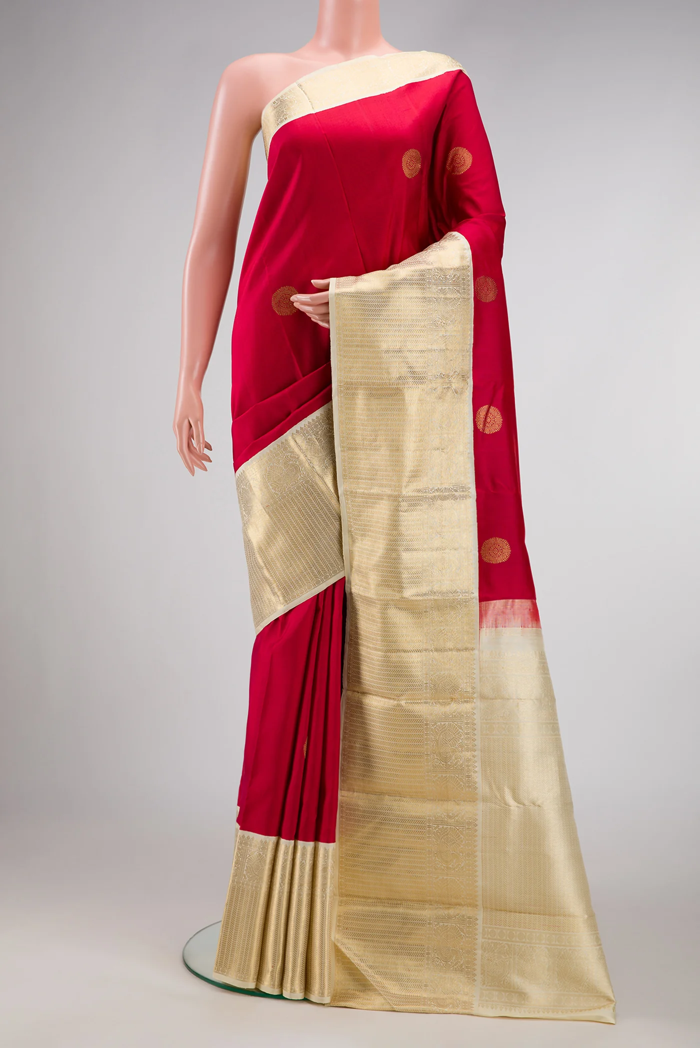 Dark Pink Kanjivaram Silk Saree