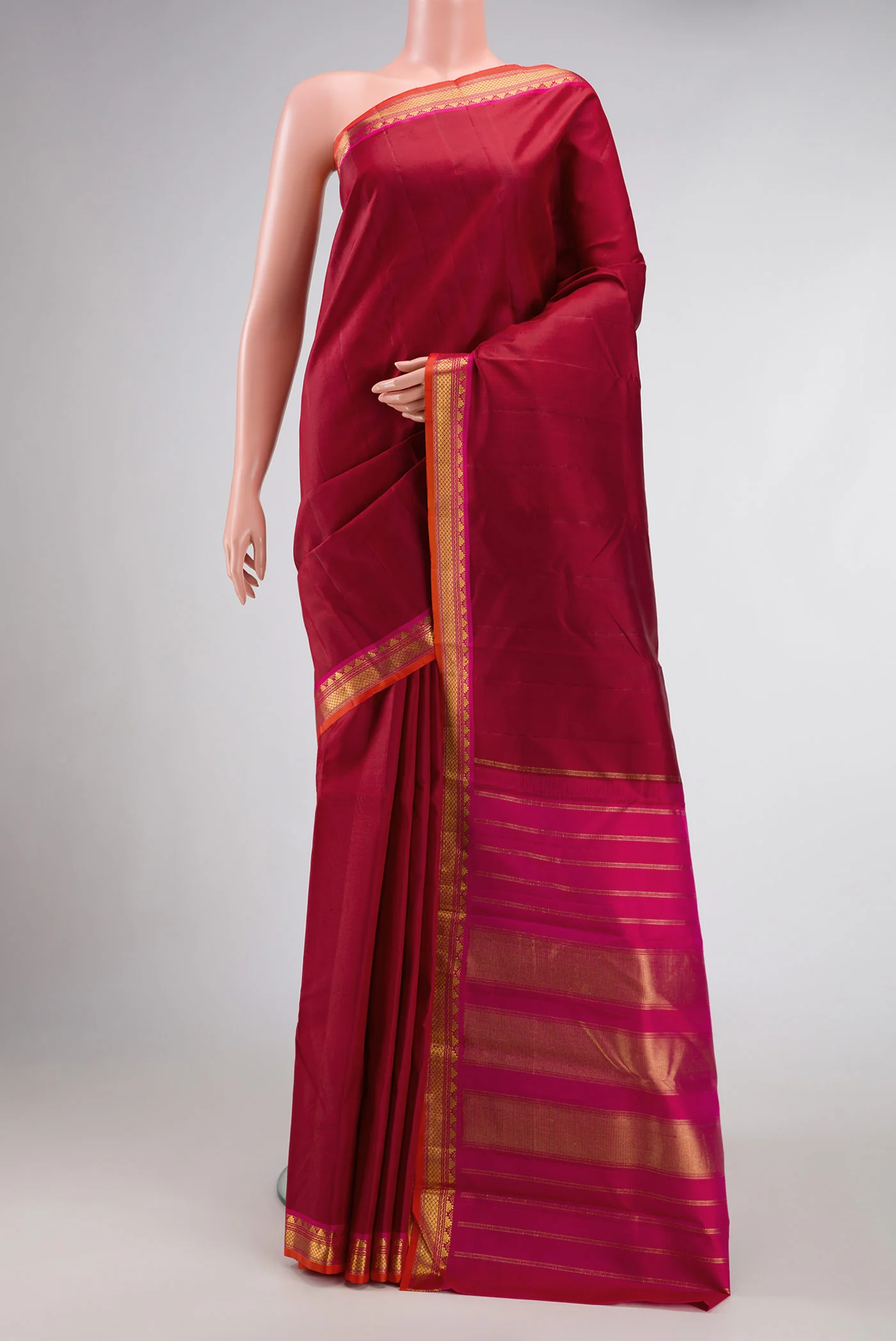 Maroon Kanjivaram Silk Saree