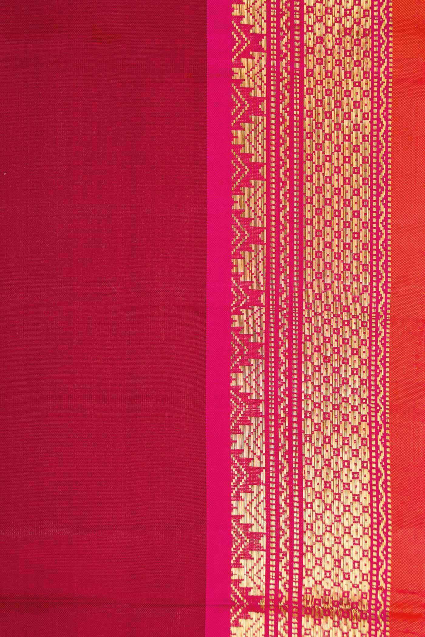 Maroon Kanjivaram Silk Saree - Image 3