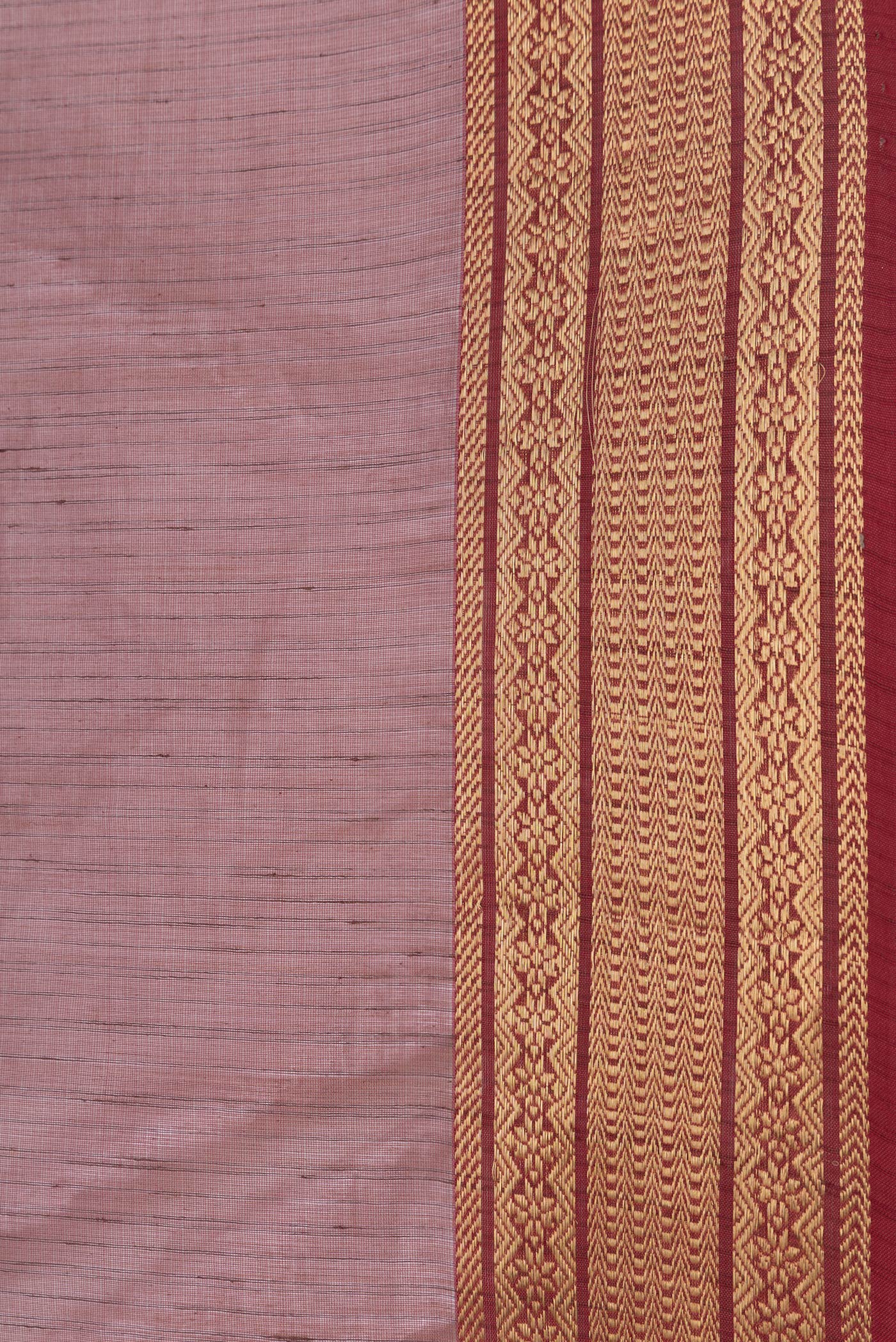 Brown Maheshwari Silk Cotton Saree - Image 3