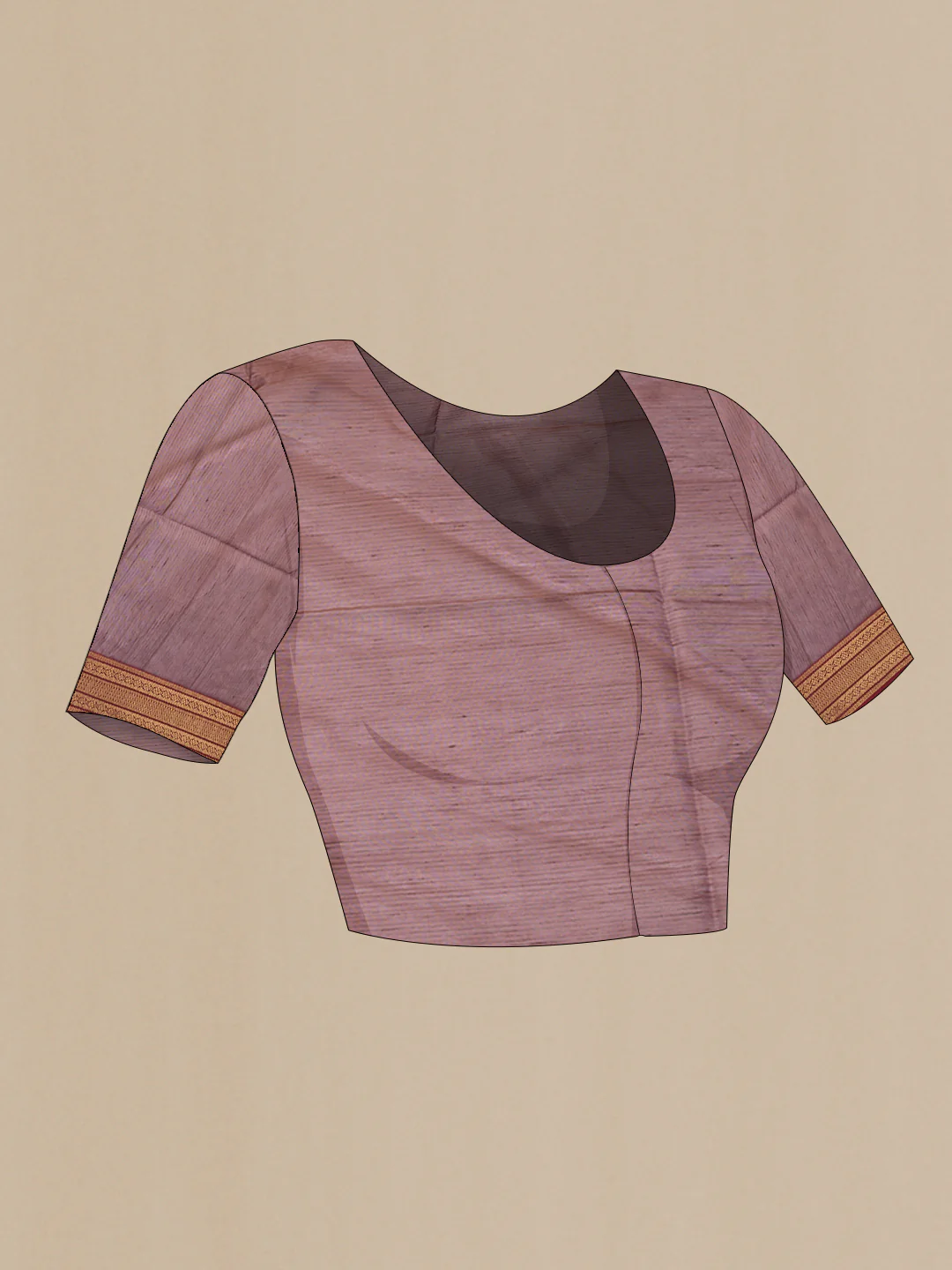 Brown Maheshwari Silk Cotton Saree - Image 4