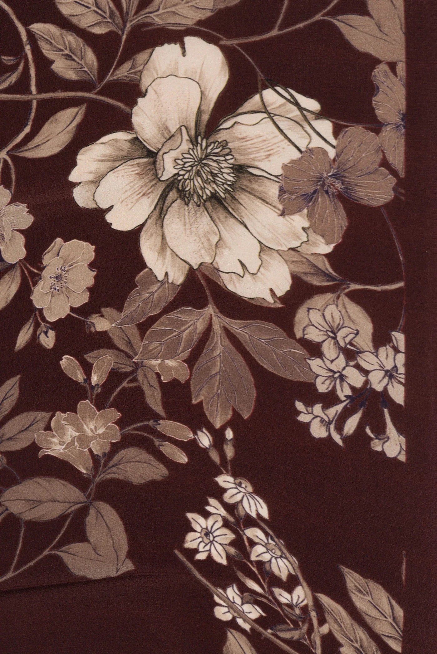 Coffee Brown Mysore Crepe Saree - Image 3