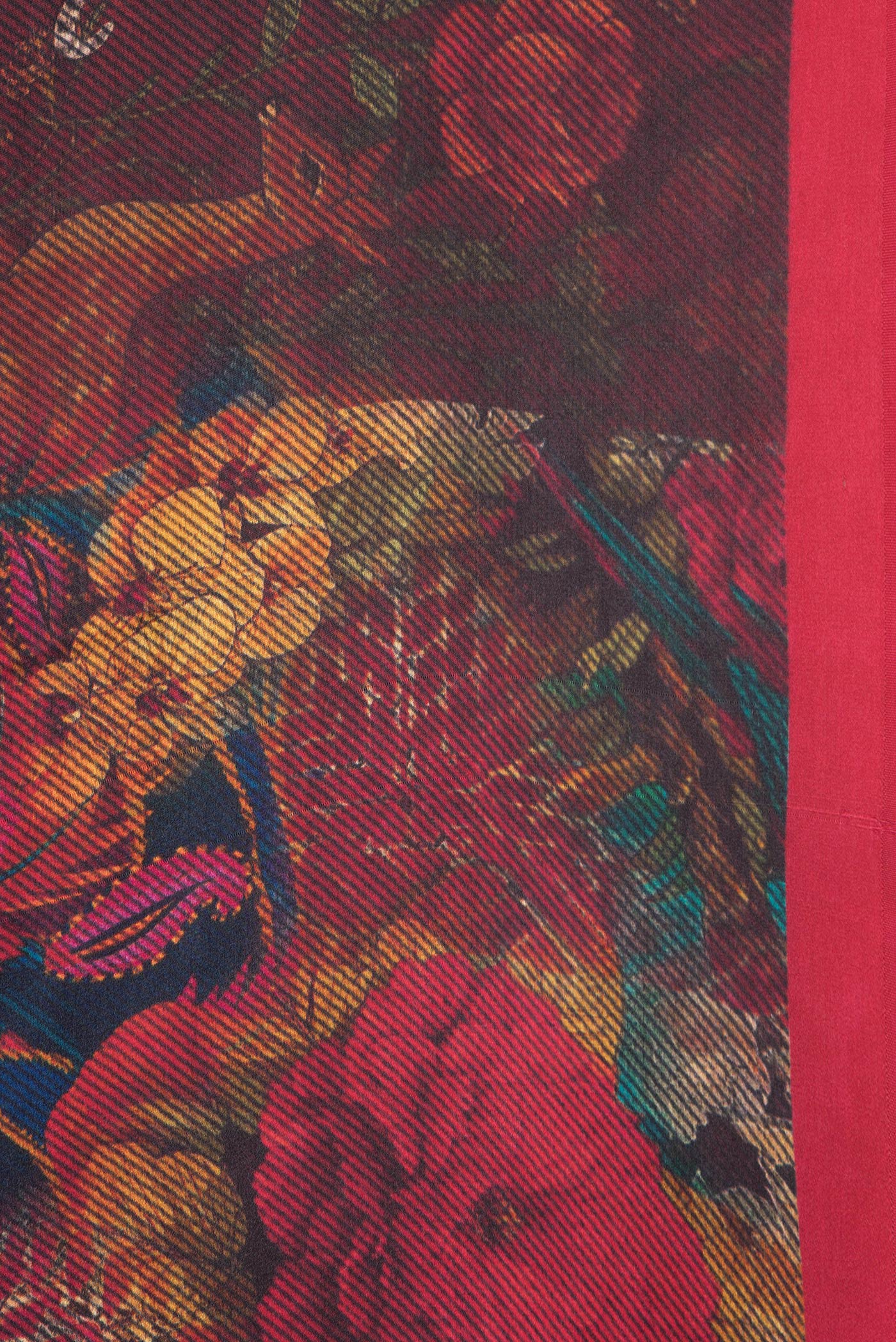 Maroon Mysore Crepe Saree - Image 3