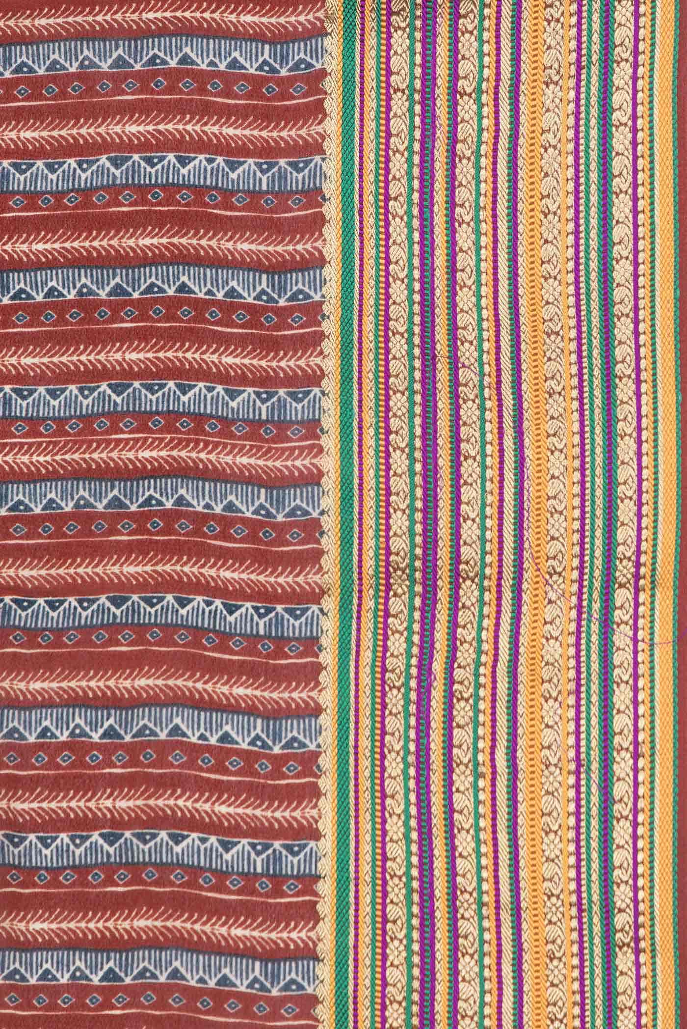 Brown Mysore Crepe Saree - Image 5