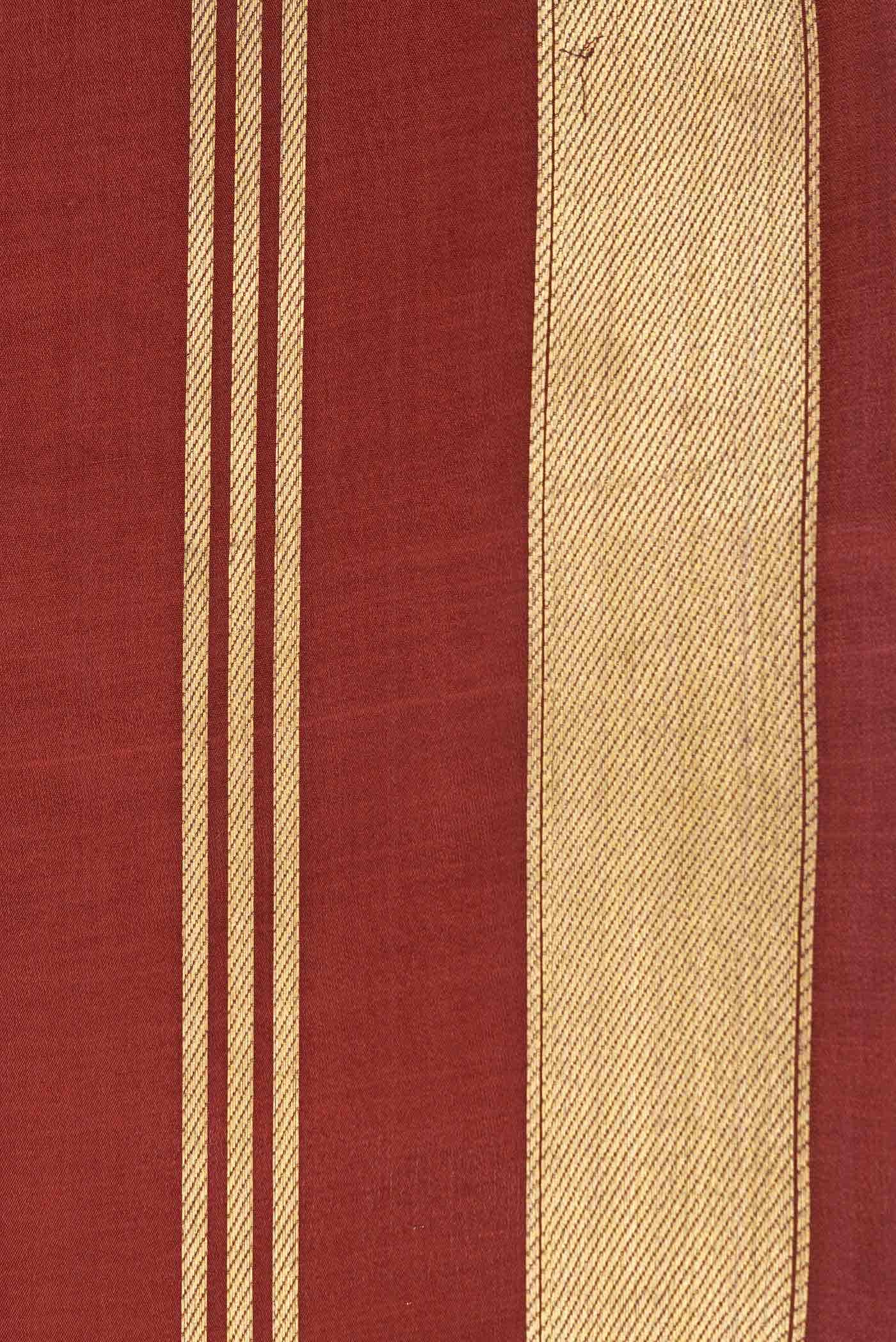 Maroon Dual Tone Mysore Crepe Saree - Image 3