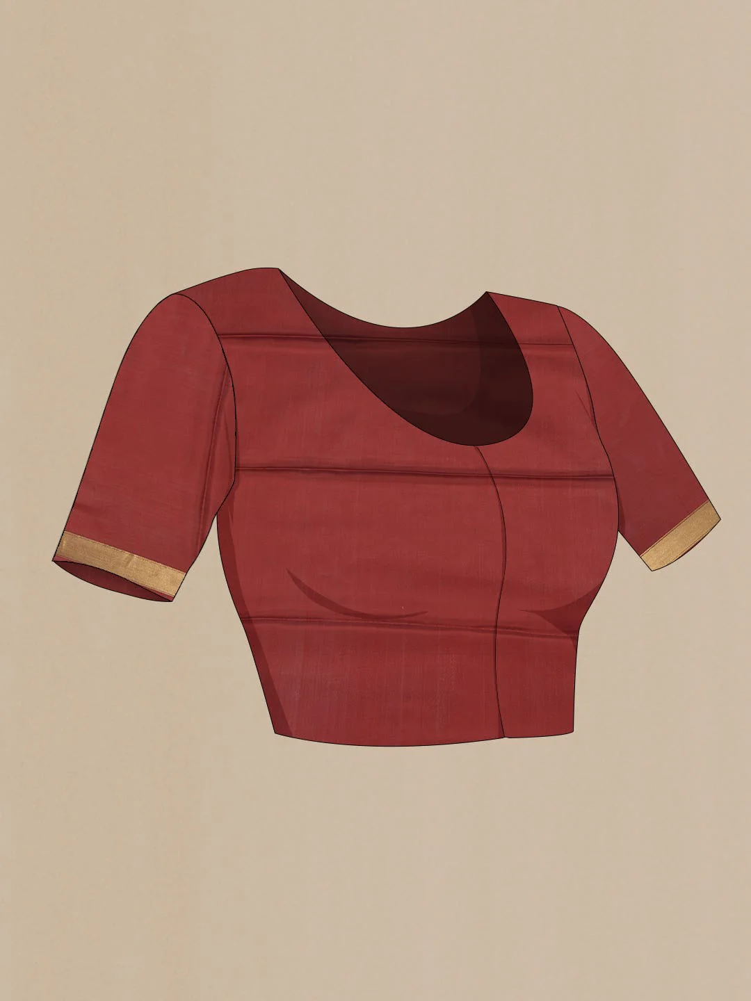 Maroon Dual Tone Mysore Crepe Saree - Image 4