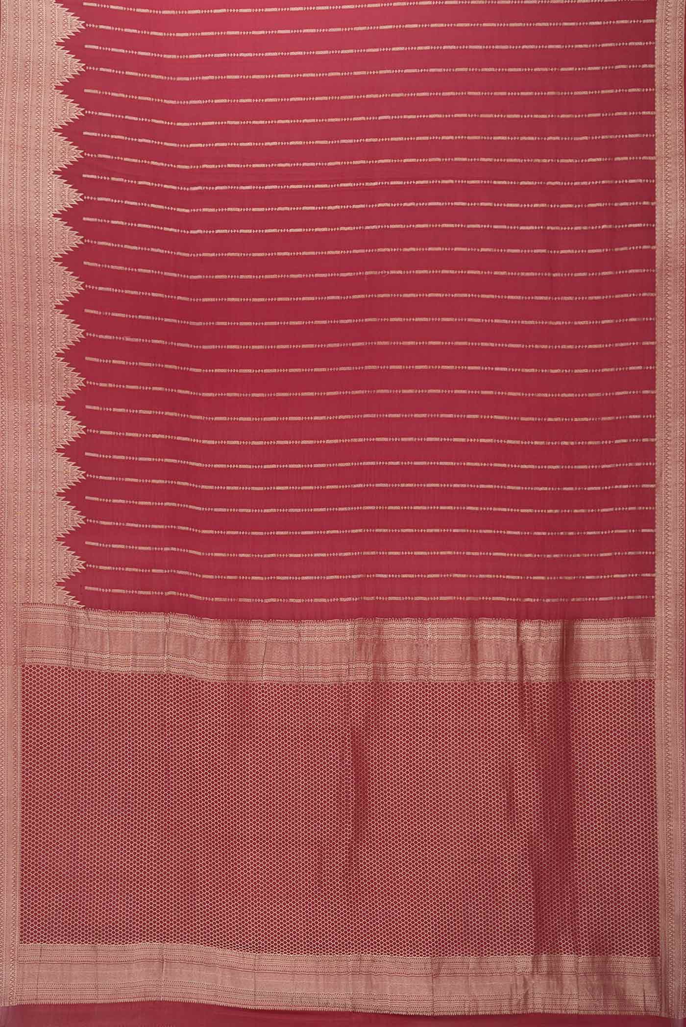 Maroon Mysore Crepe Saree - Image 6