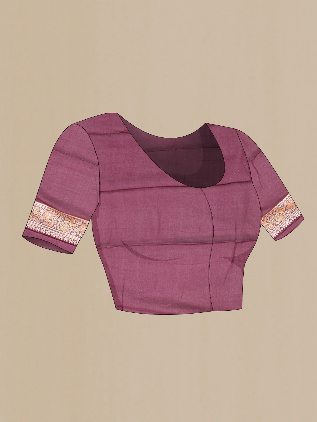 Maroon Banarasi Georgette Saree - Image 4