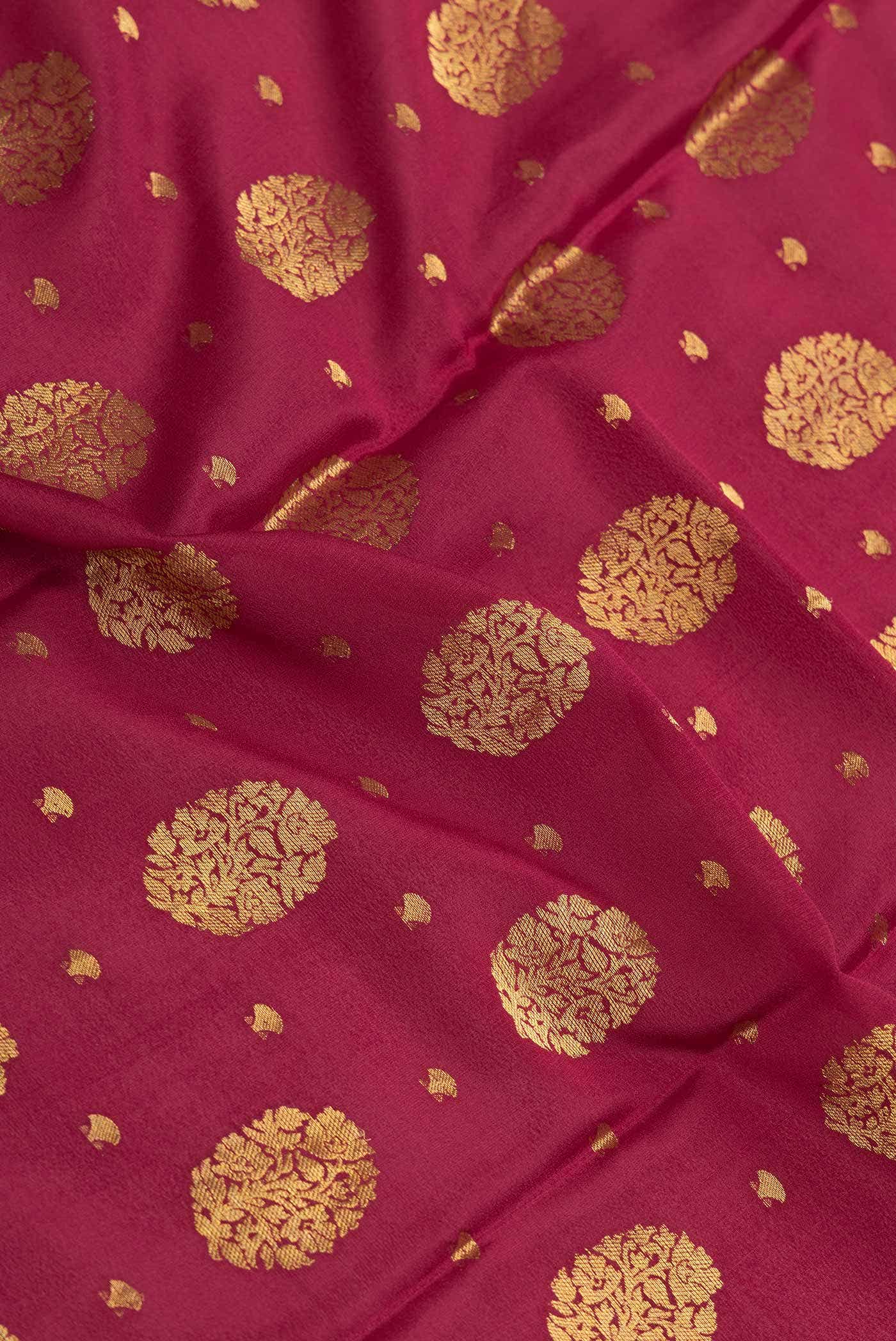 Maroon Mysore Crepe Saree - Image 2