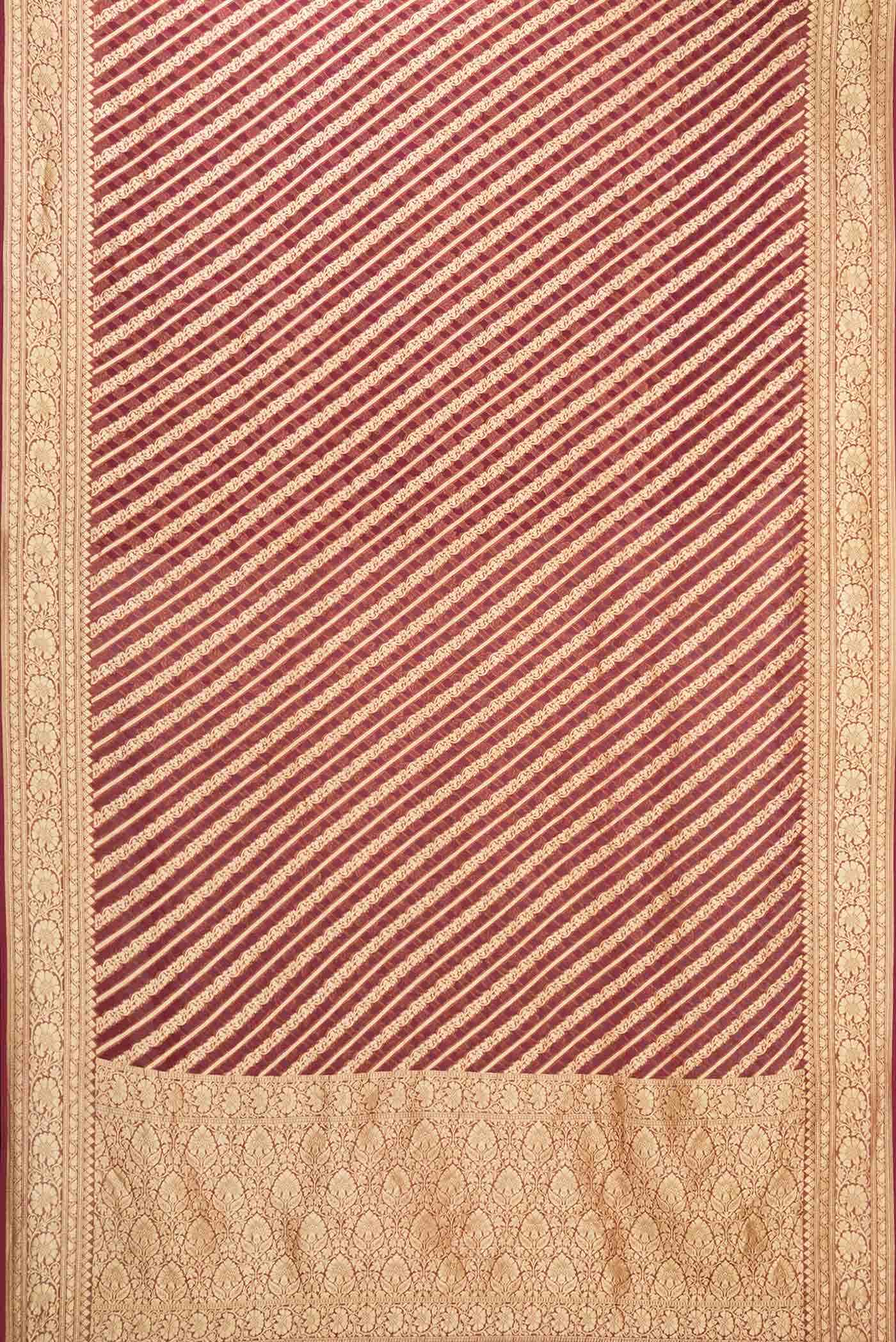 Maroon Dual Tone Mysore Georgette Saree - Image 4