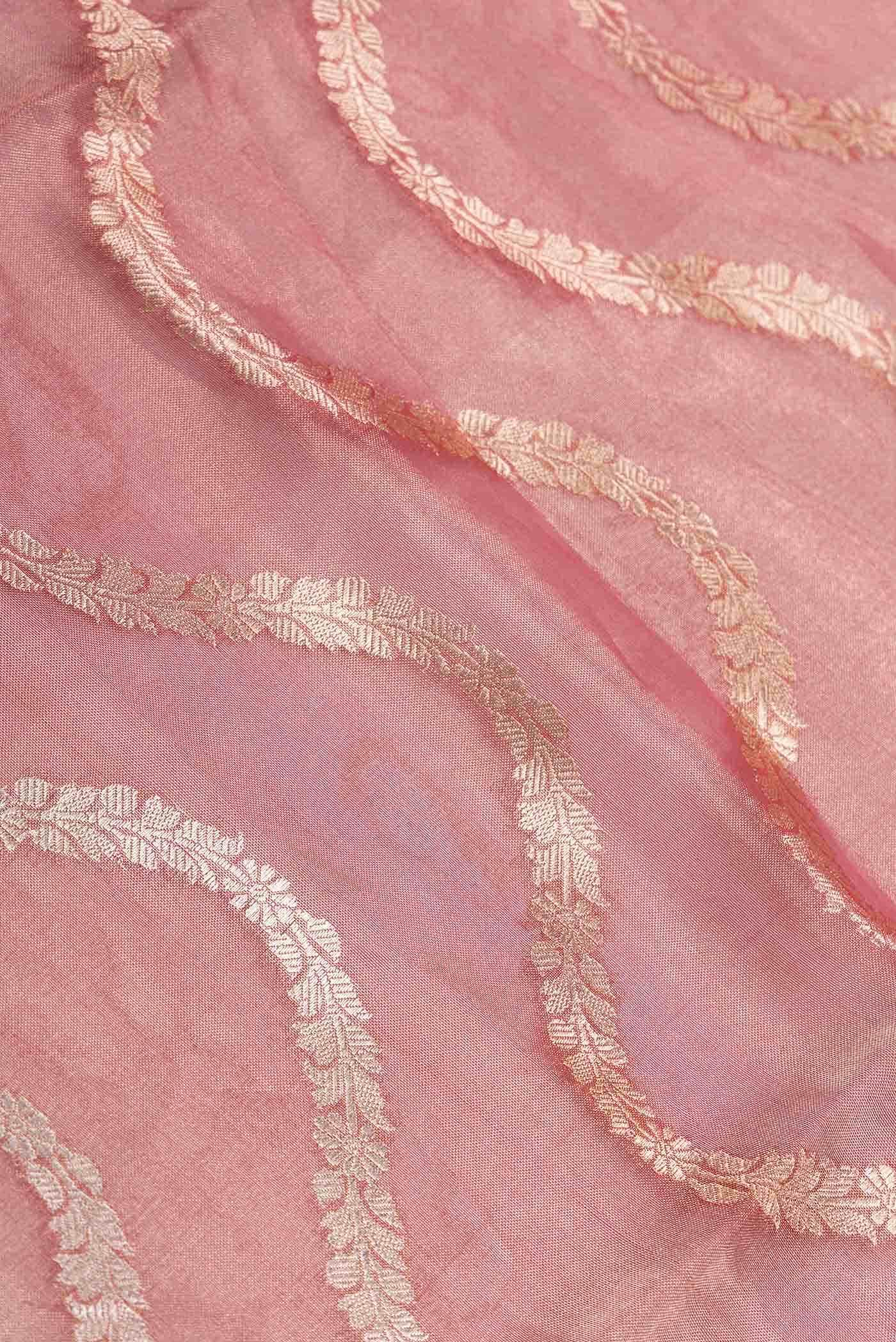Maroon Dual Tone Organza Silk Saree - Image 3