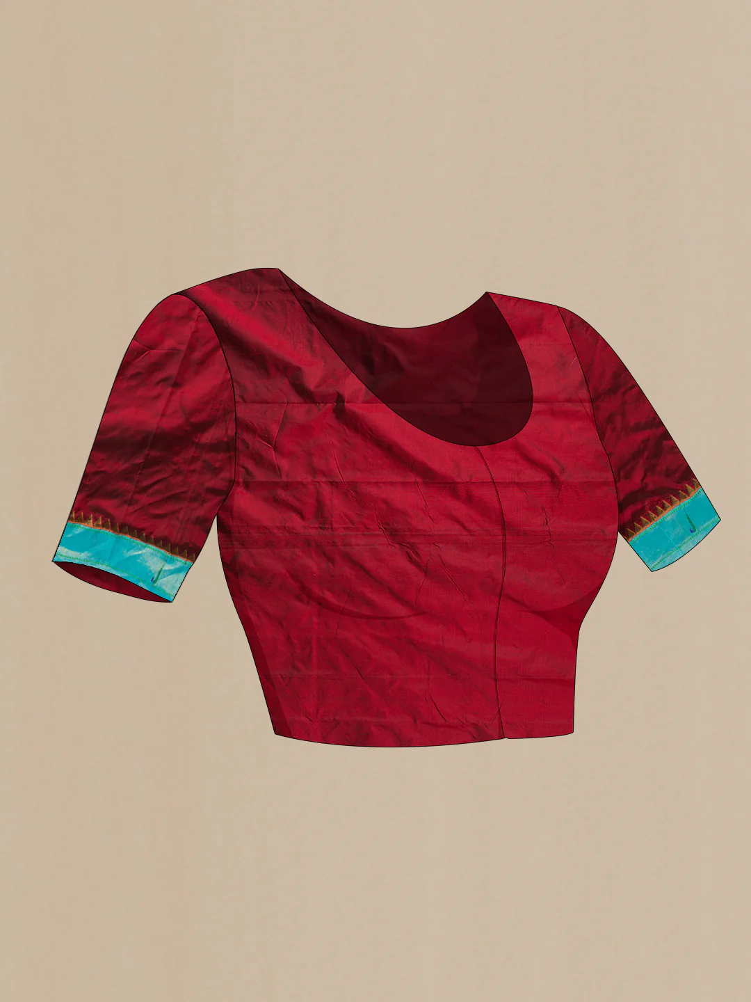 Maroon Paithani Silk Saree - Image 5