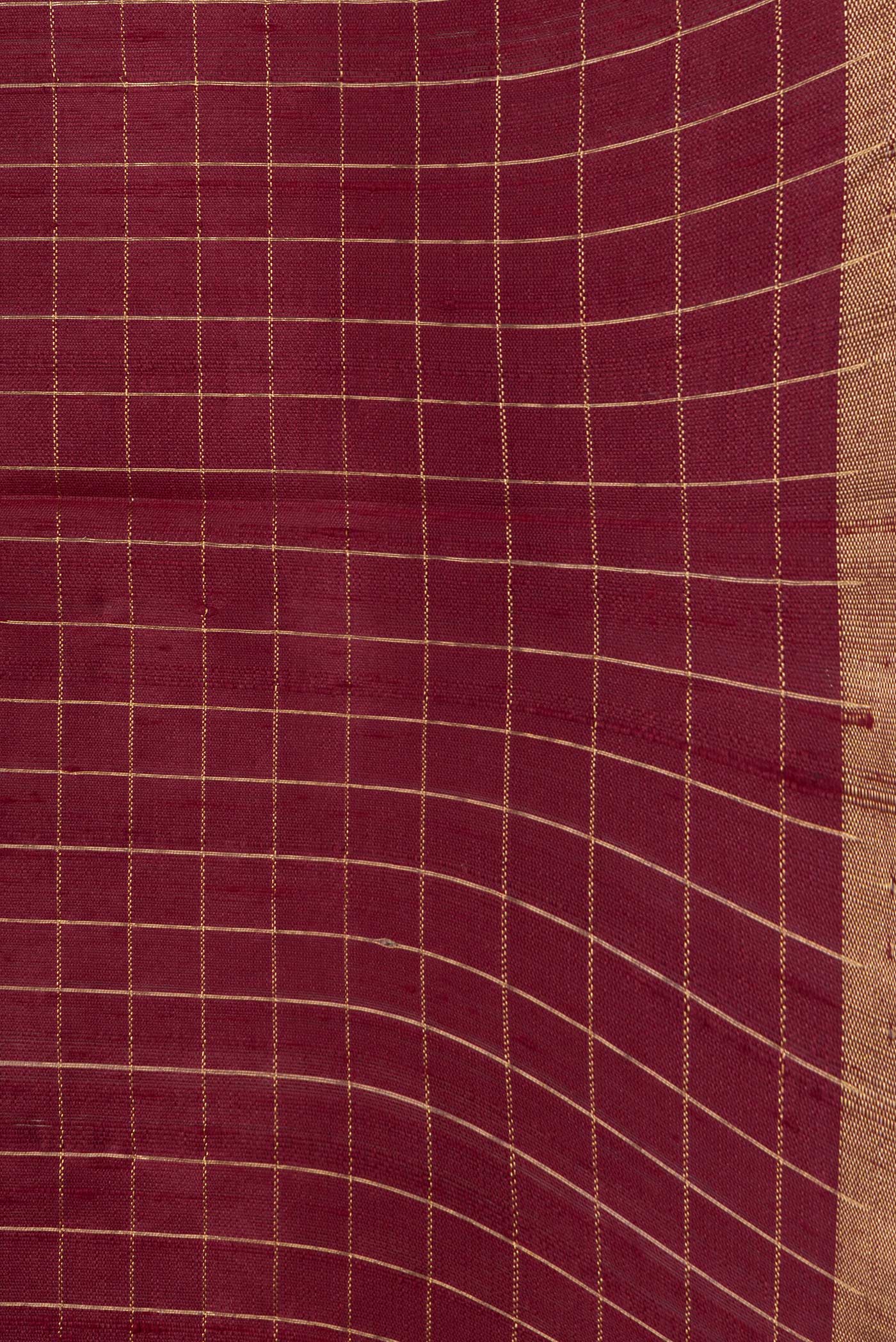 Maroon Raw Silk Saree - Image 3