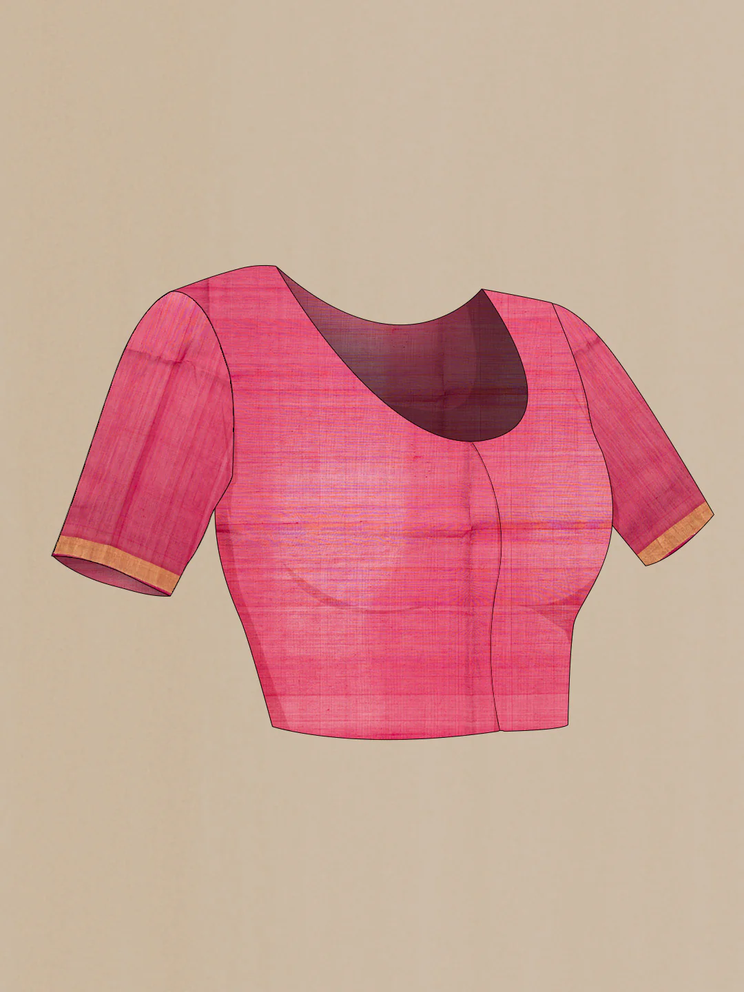 Maroon Silk Cotton Saree - Image 4