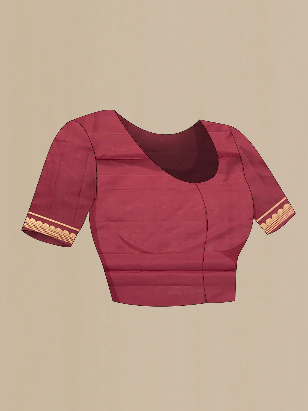 Maroon Soft Silk Saree - Image 5