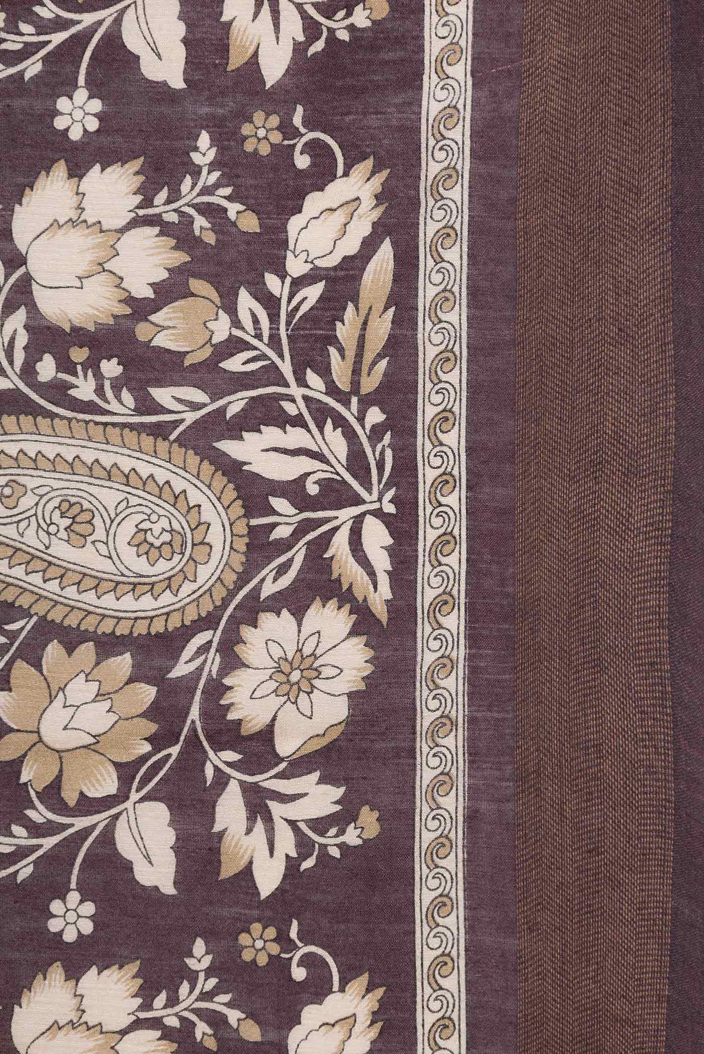 Brown Tussar Silk Saree - Image 3