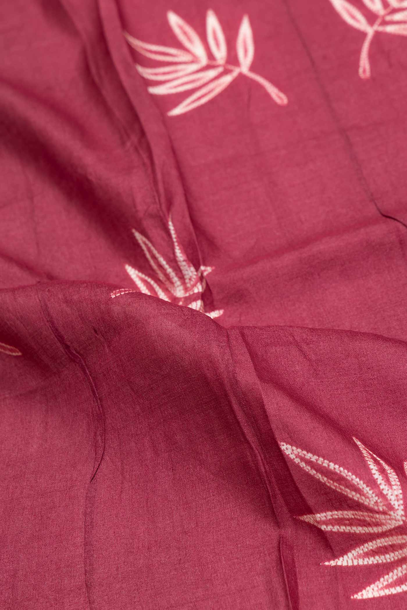 Maroon Tussar Saree - Image 2