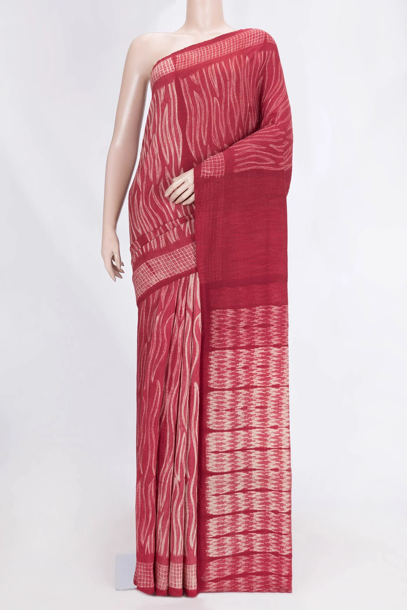 Maroon Tussar Silk Saree