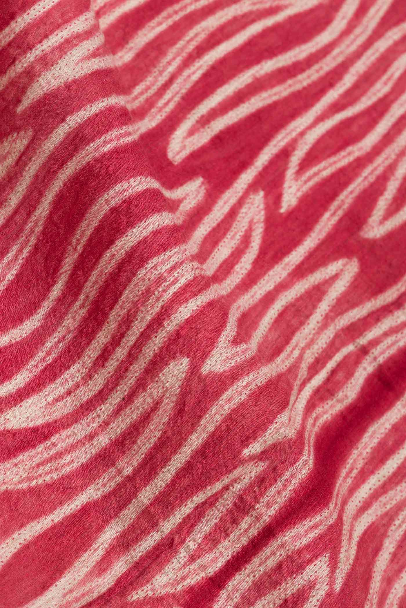 Maroon Tussar Silk Saree - Image 2