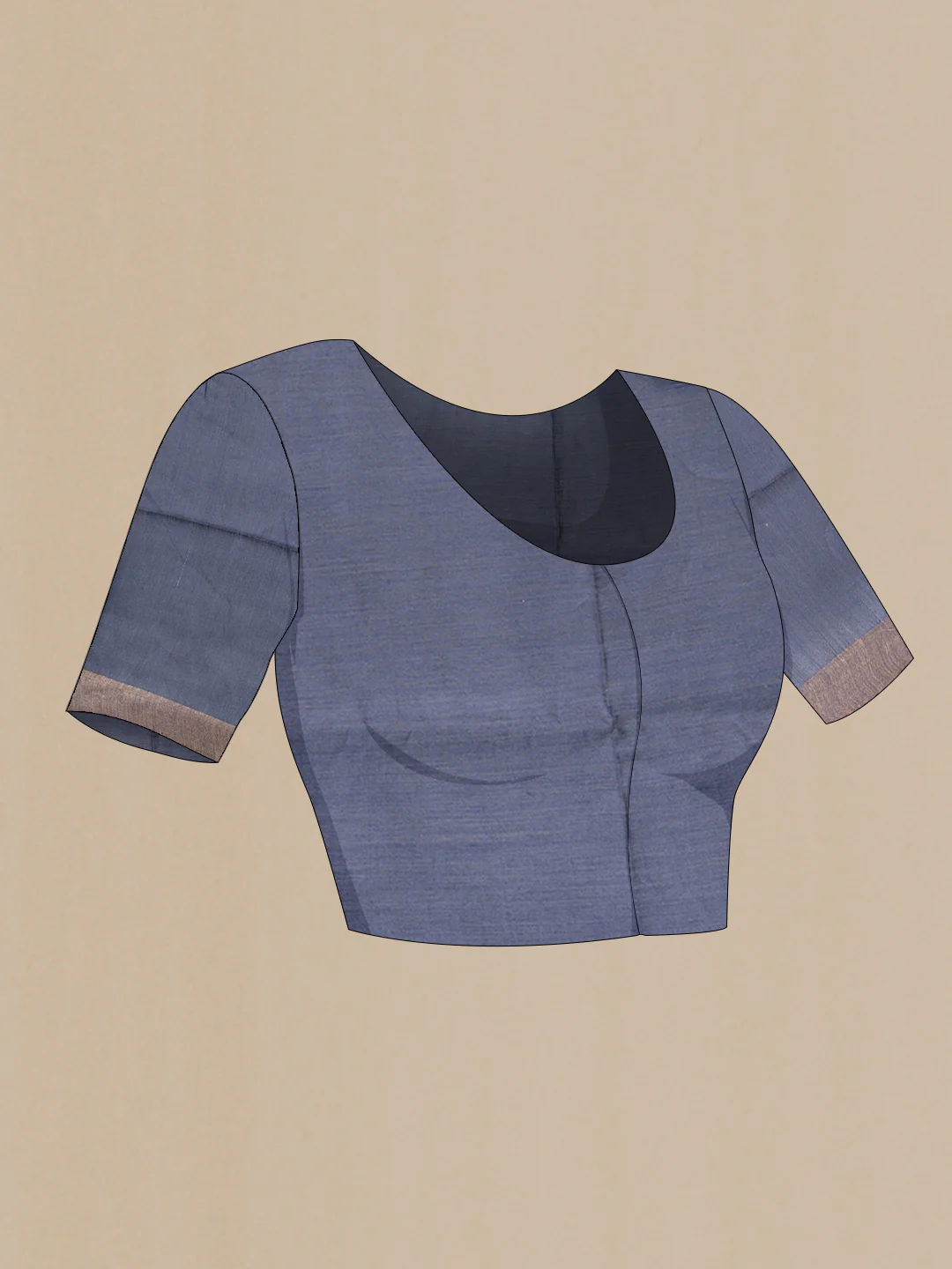 Grey Tussar Silk Saree - Image 4