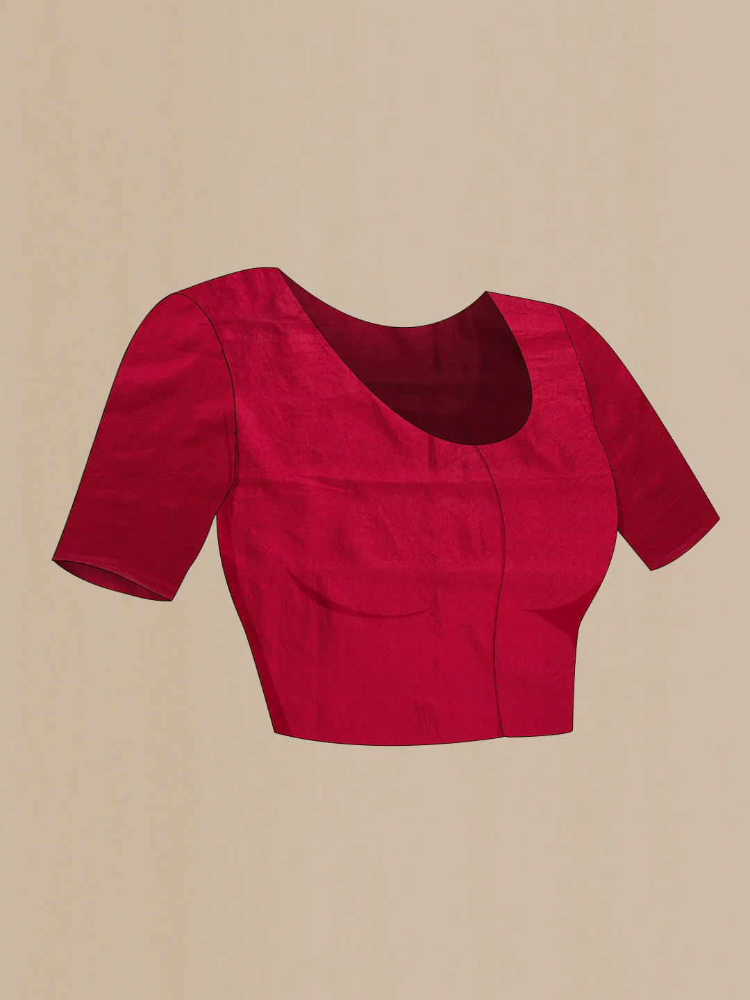 Maroon Tussar Silk Saree - Image 4
