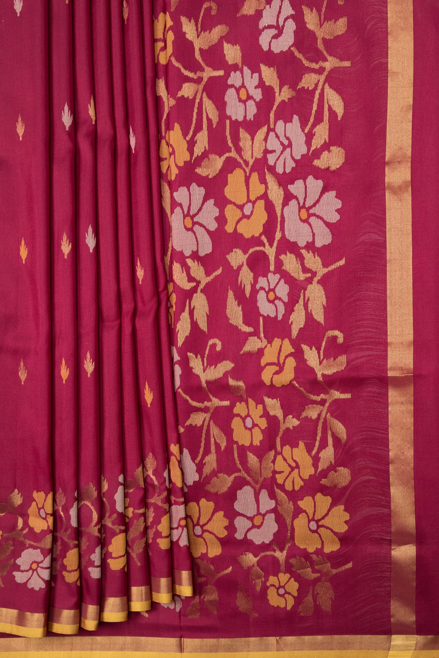 Maroon Uppada Silk Saree - Image 4