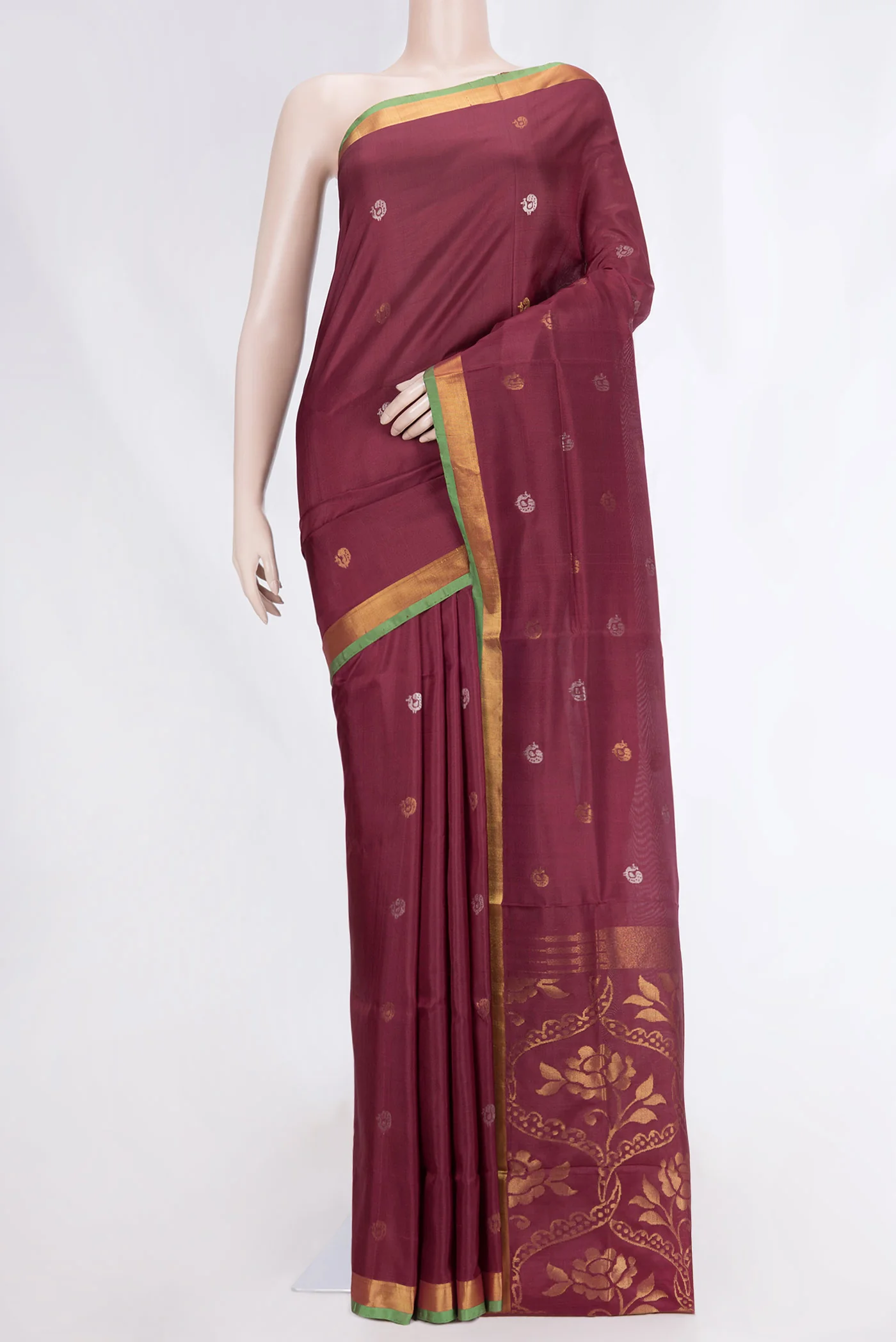 Maroon Dual Tone Uppada Silk Saree