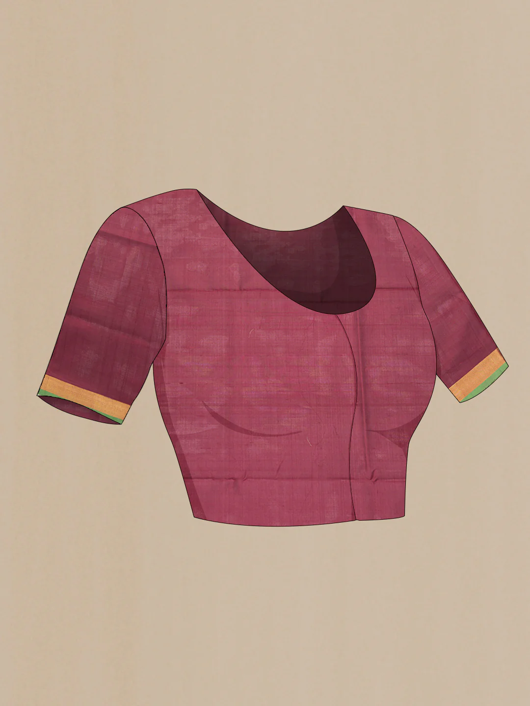 Maroon Dual Tone Uppada Silk Saree - Image 5