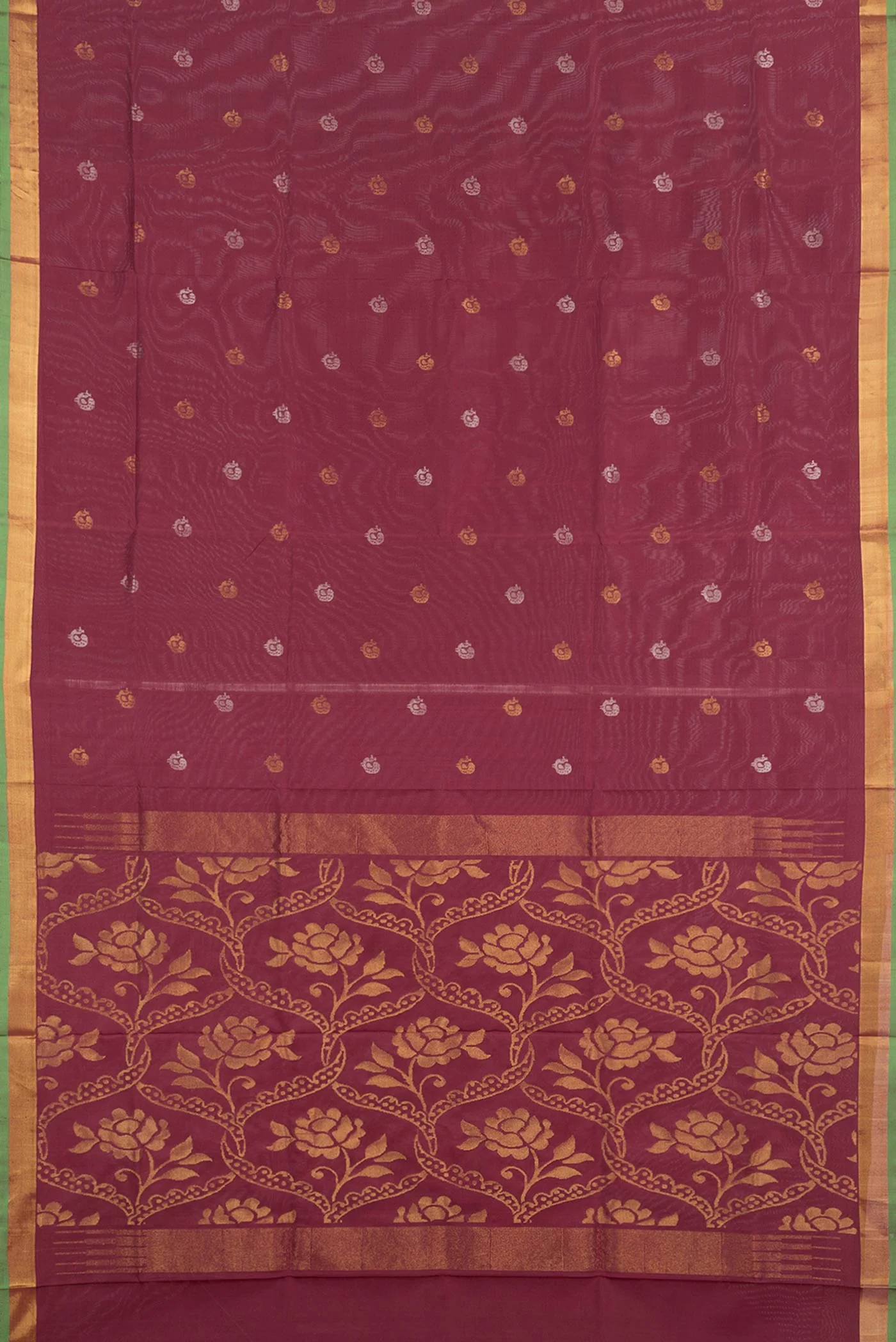 Maroon Dual Tone Uppada Silk Saree - Image 6