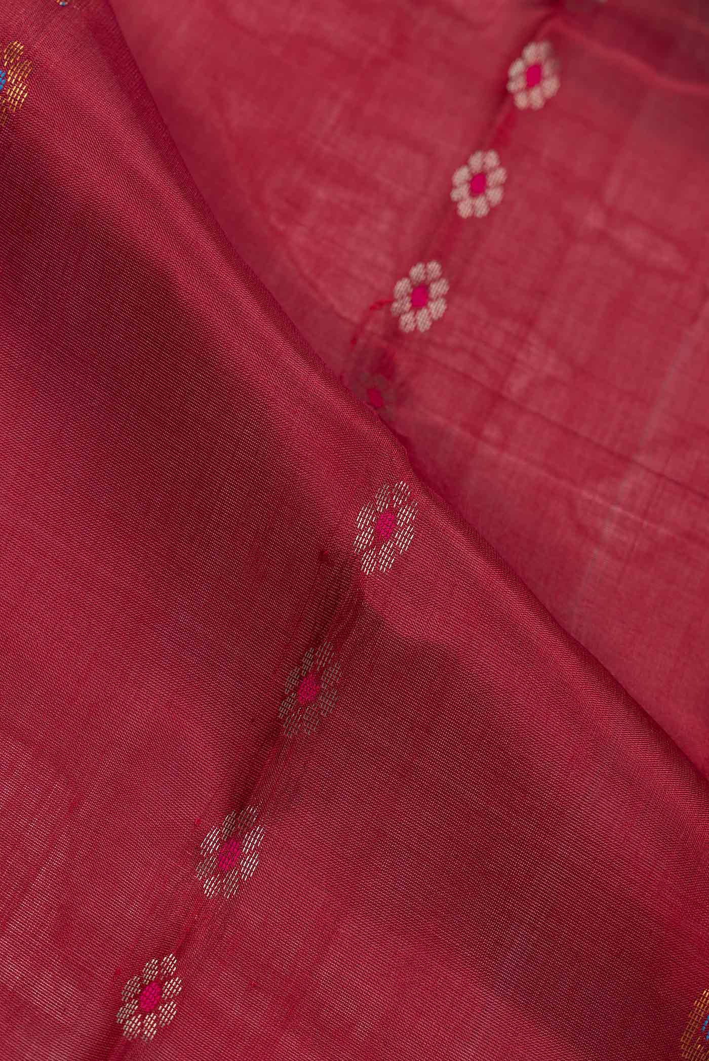 Maroon Uppada Silk Saree - Image 2