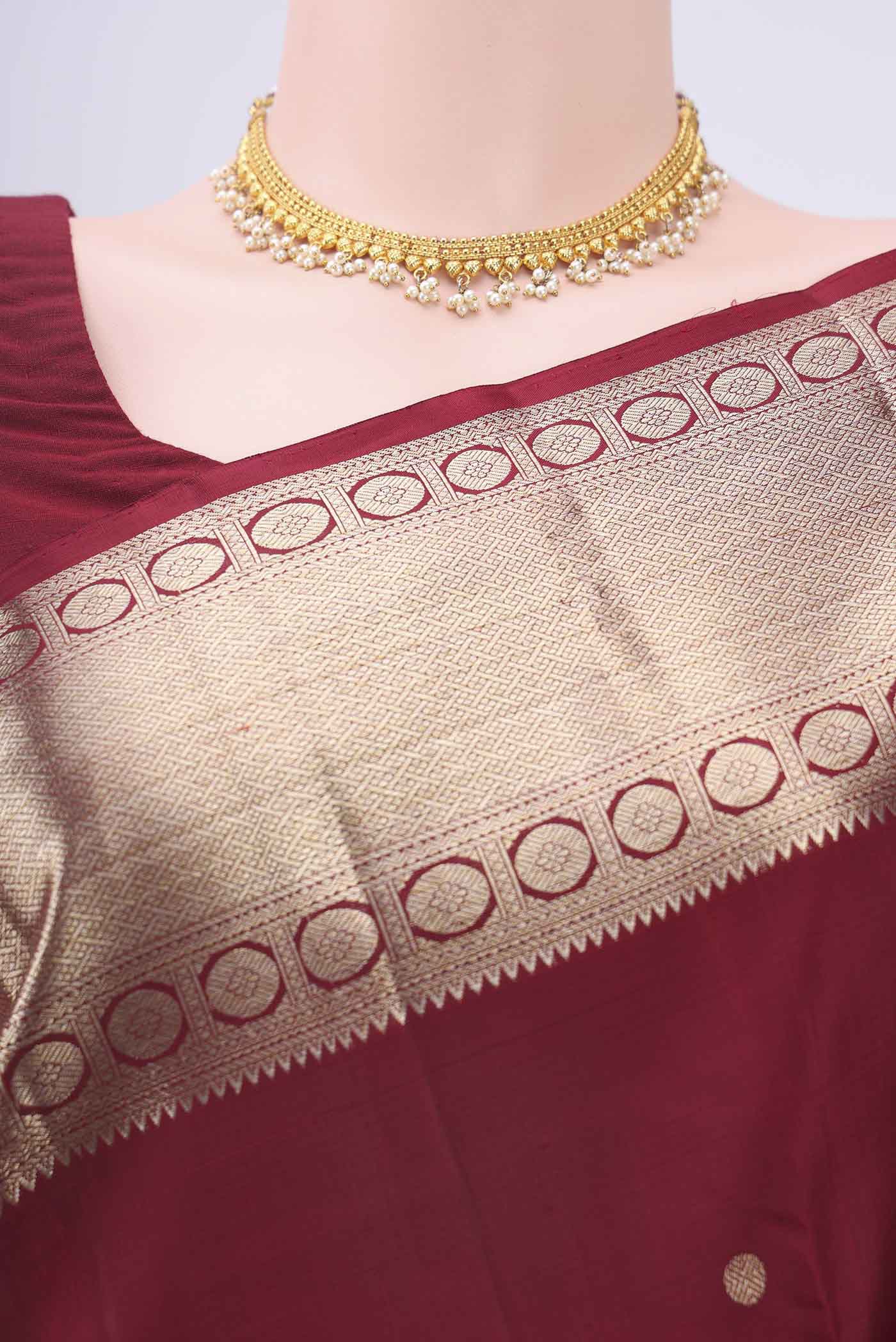 Maroon Kanjivaram Saree - Image 2