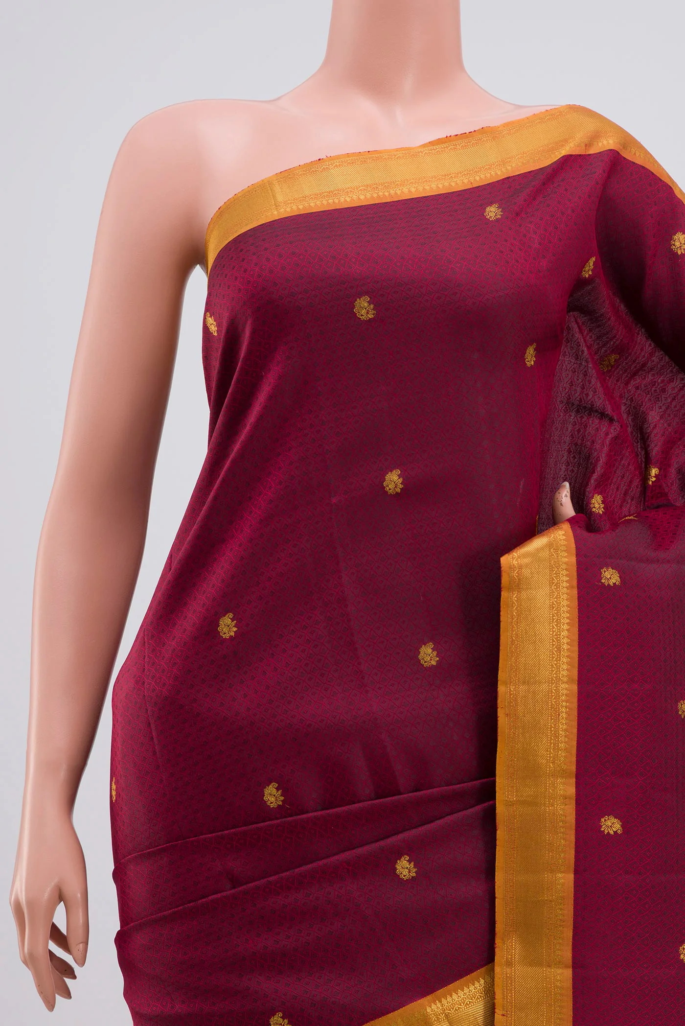 Maroon Kanchipuram Silk Saree - Image 2