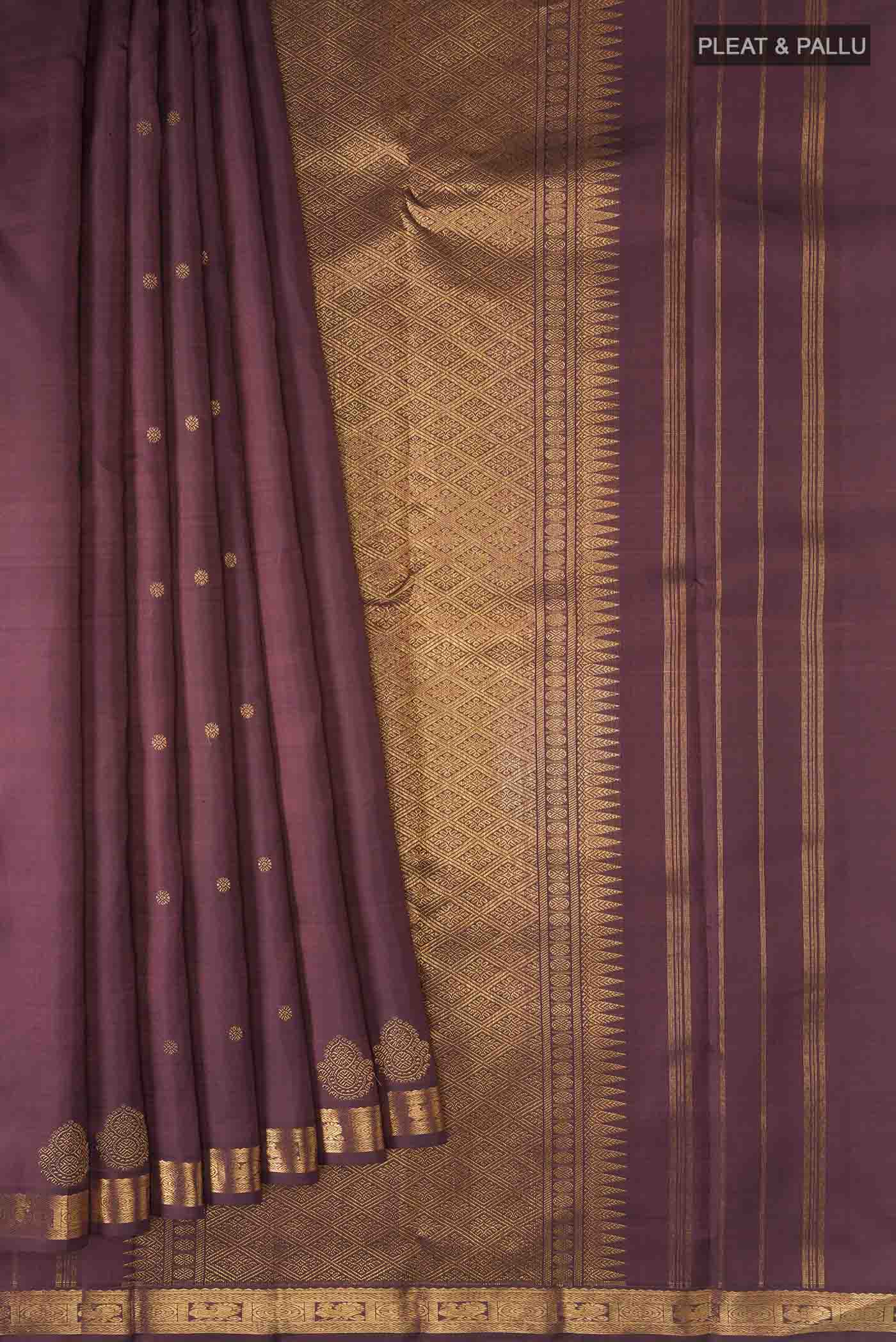 Maroon Kanchipuram Silk Saree - Image 4