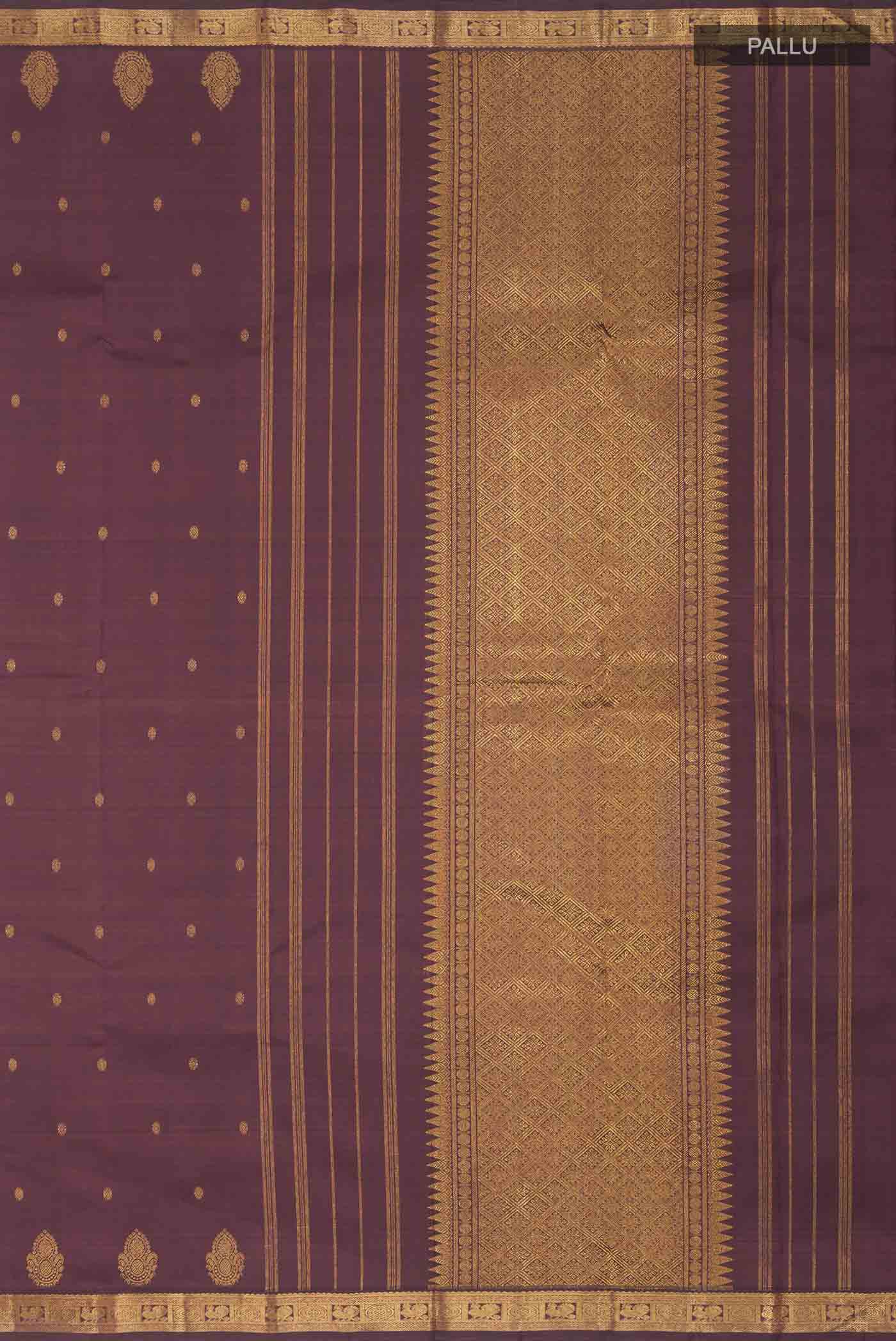 Maroon Kanchipuram Silk Saree - Image 7
