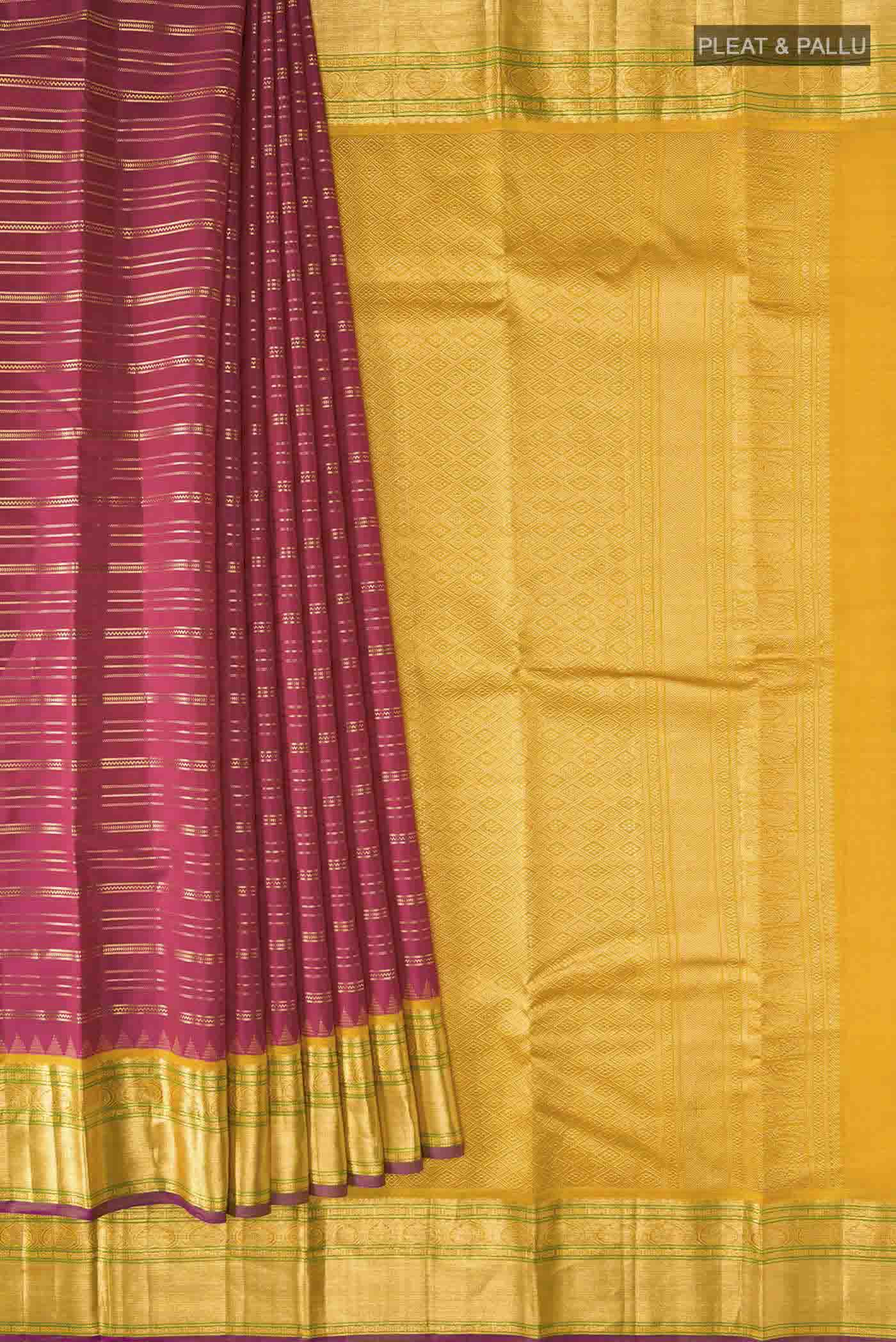 Maroon Kanjivaram Silk Saree - Image 4