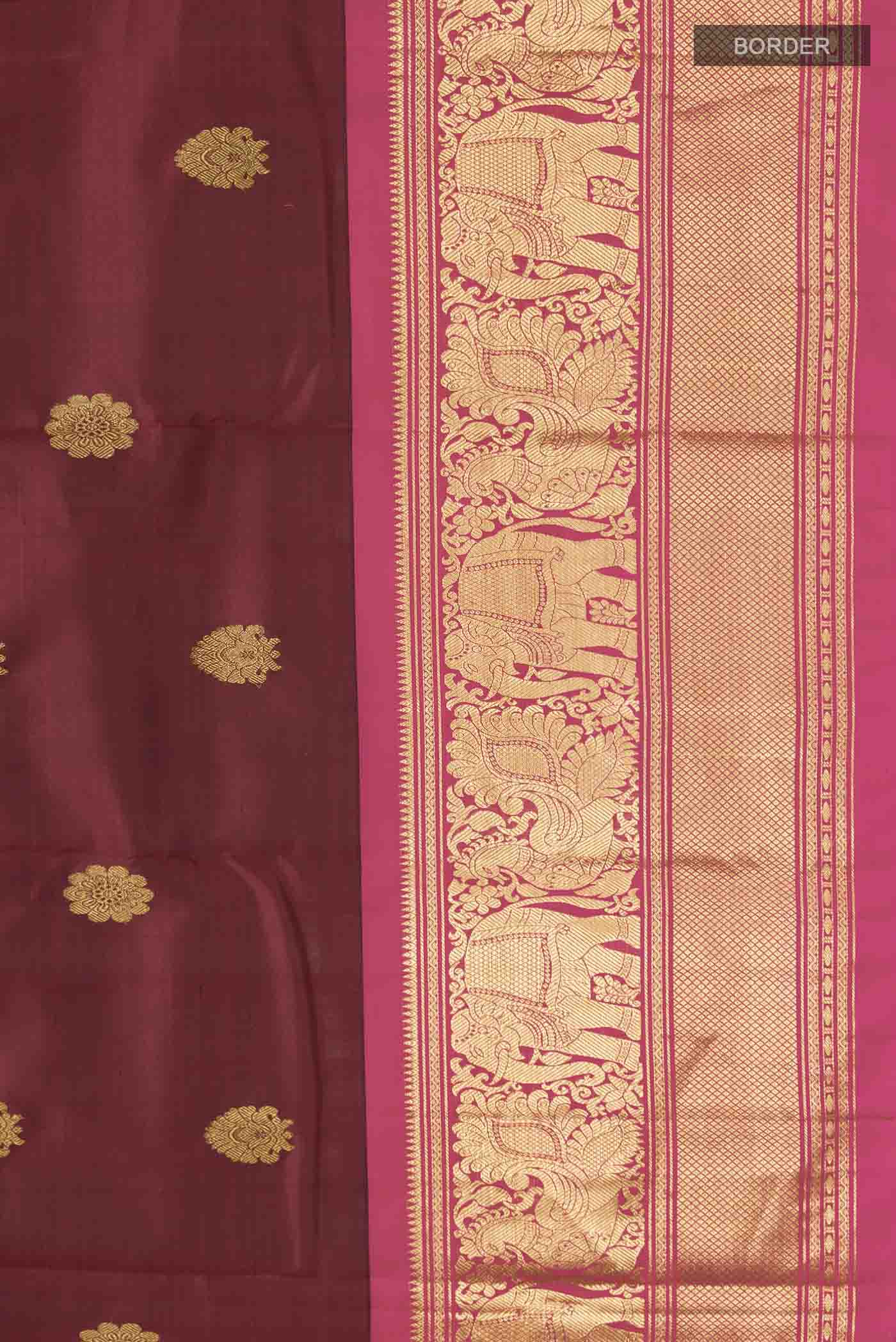 Maroon Kanchipuram Silk Saree - Image 3